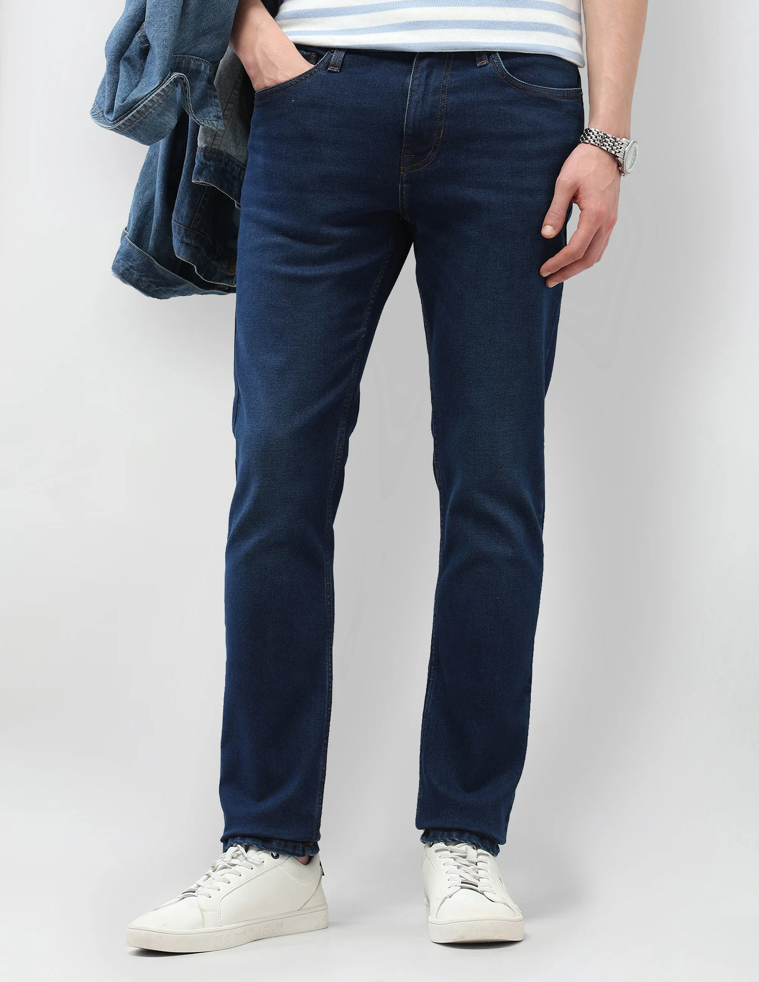 Brandon Slim Tapered Fit Blue Jeans