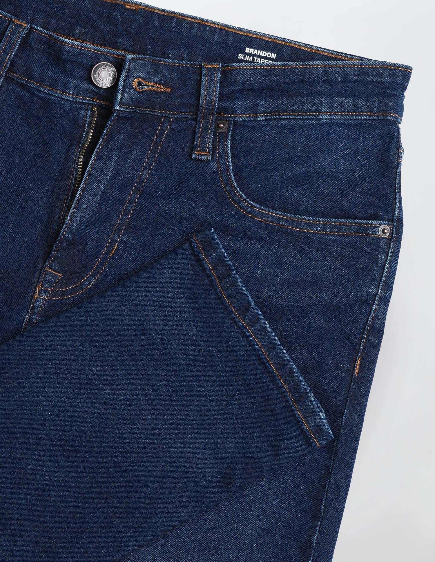 Brandon Slim Tapered Fit Blue Jeans - Image 2