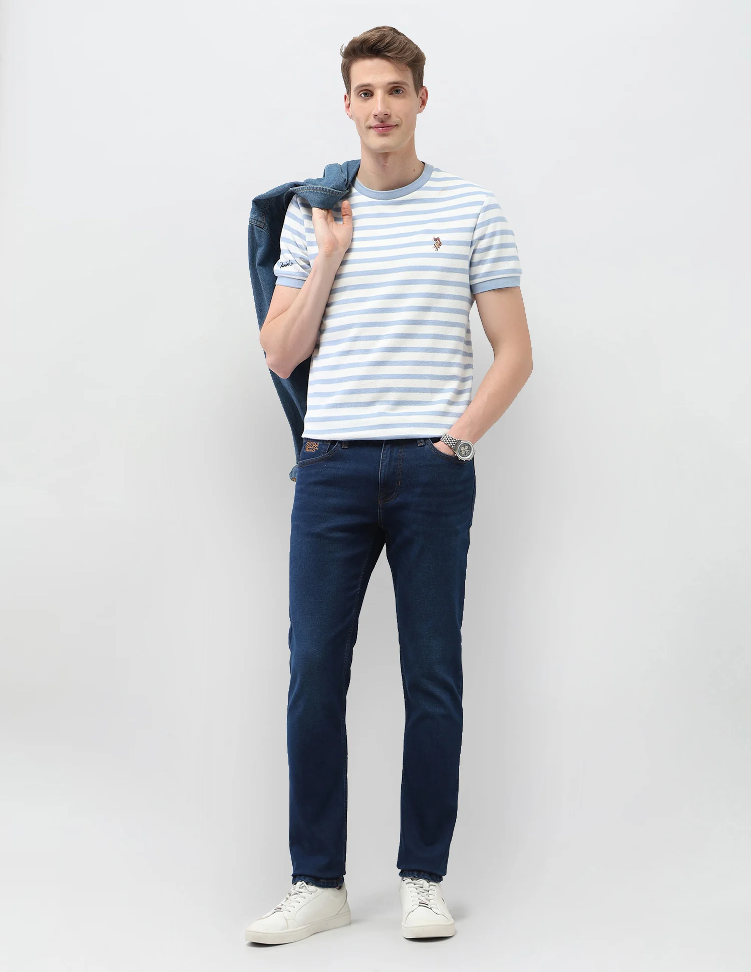 Brandon Slim Tapered Fit Blue Jeans - Image 3