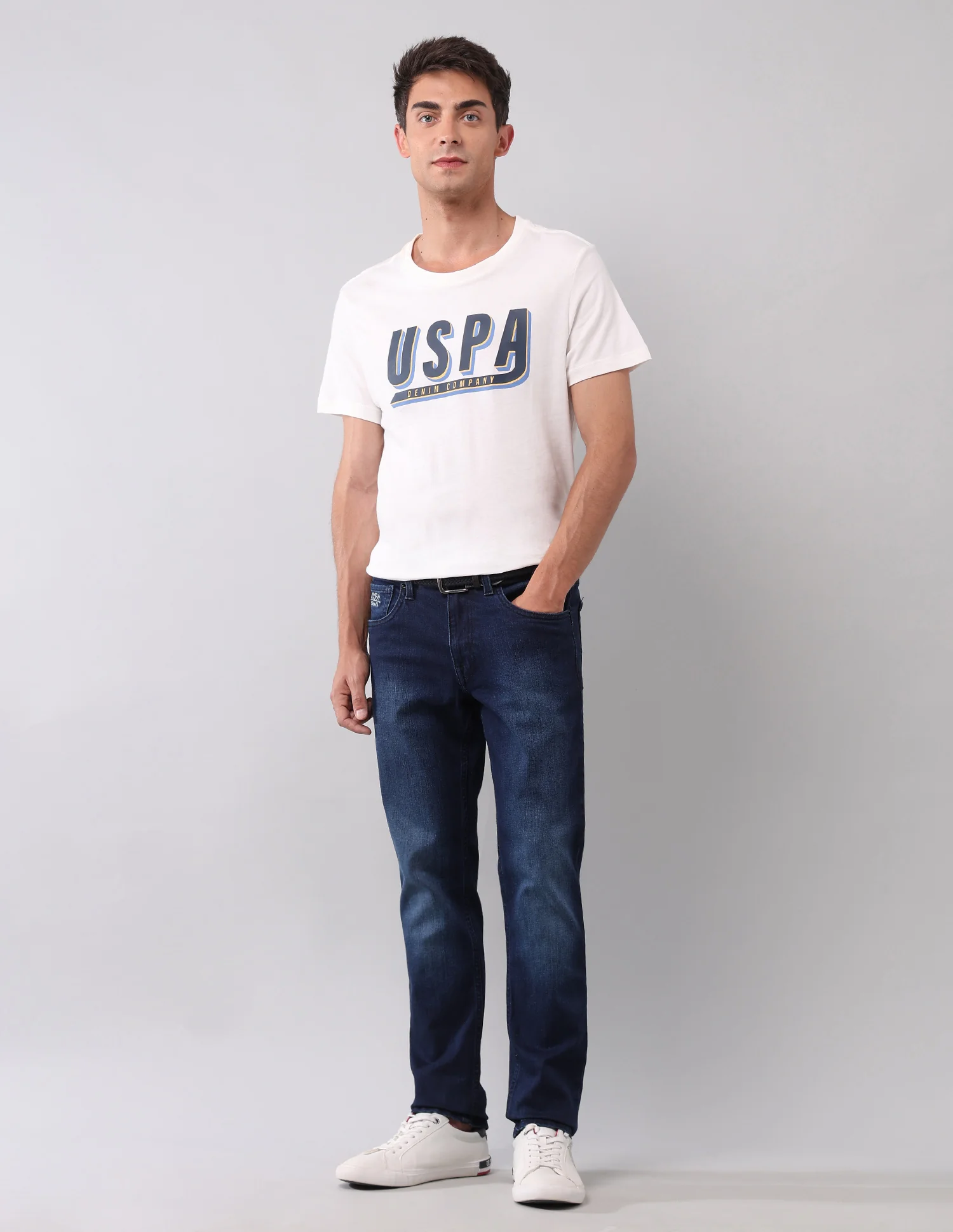 Brandon Slim Tapered Fit Blue Jeans - Image 3