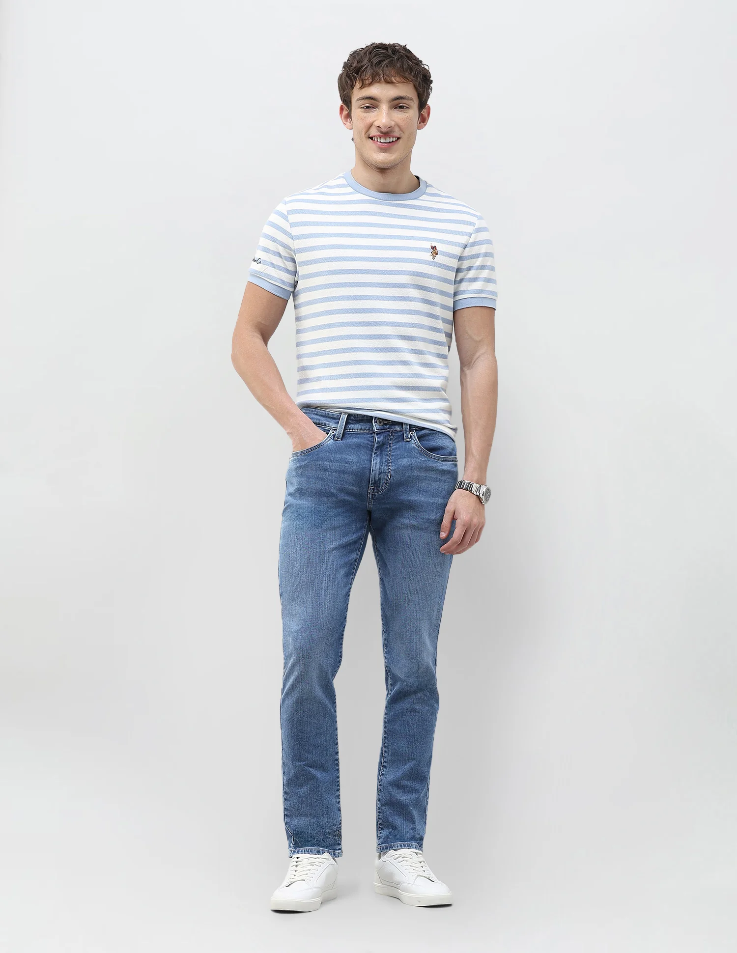 Brandon Slim Tapered Fit Blue Jeans - Image 3