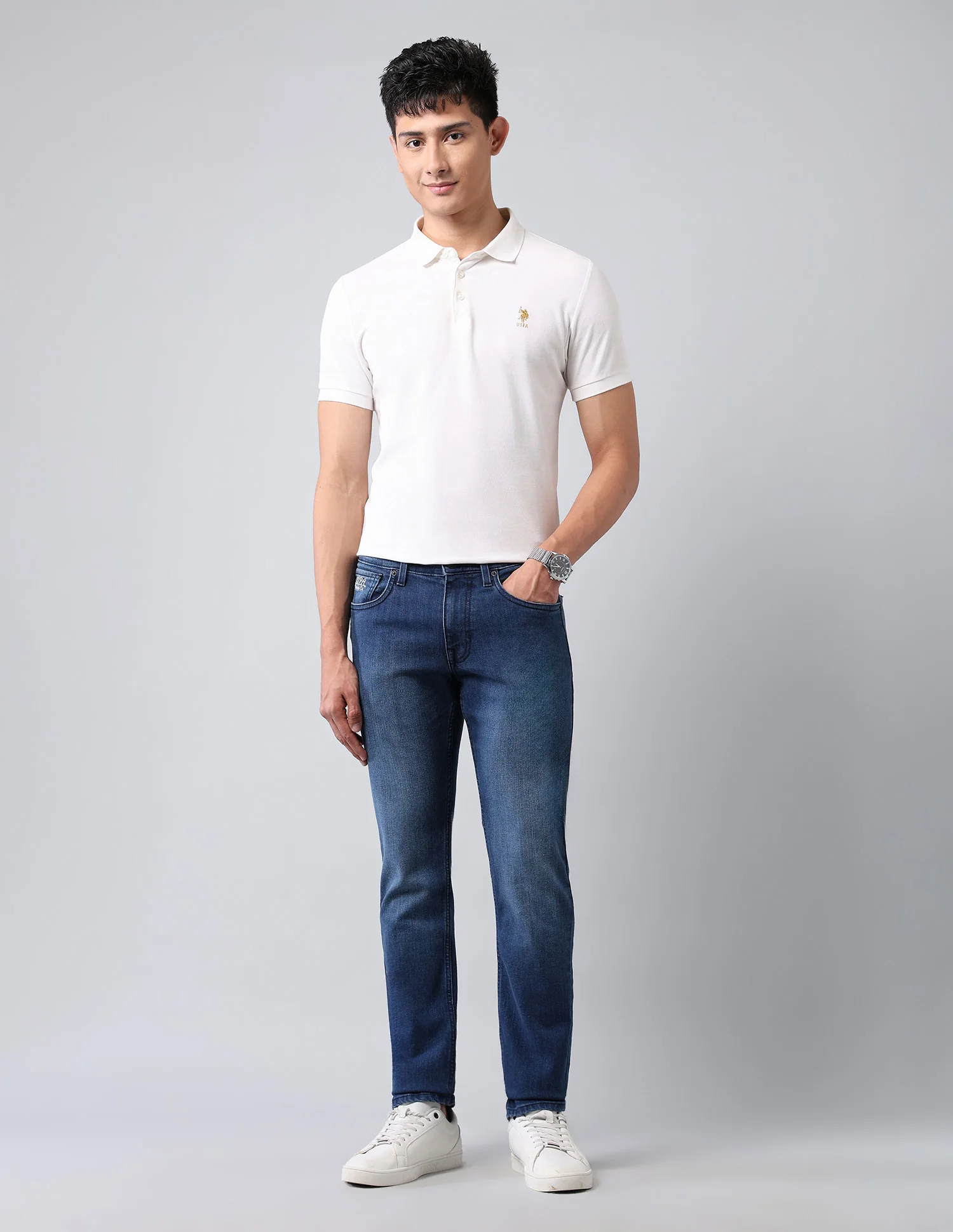 Brandon Slim Tapered Fit Blue Jeans - Image 3