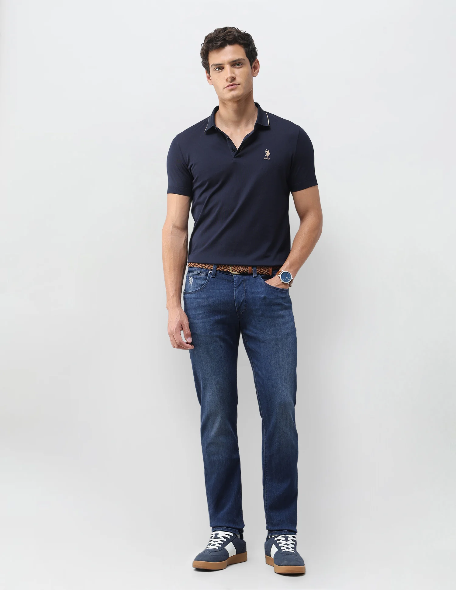 Brandon Slim Tapered Fit Blue Jeans - Image 3