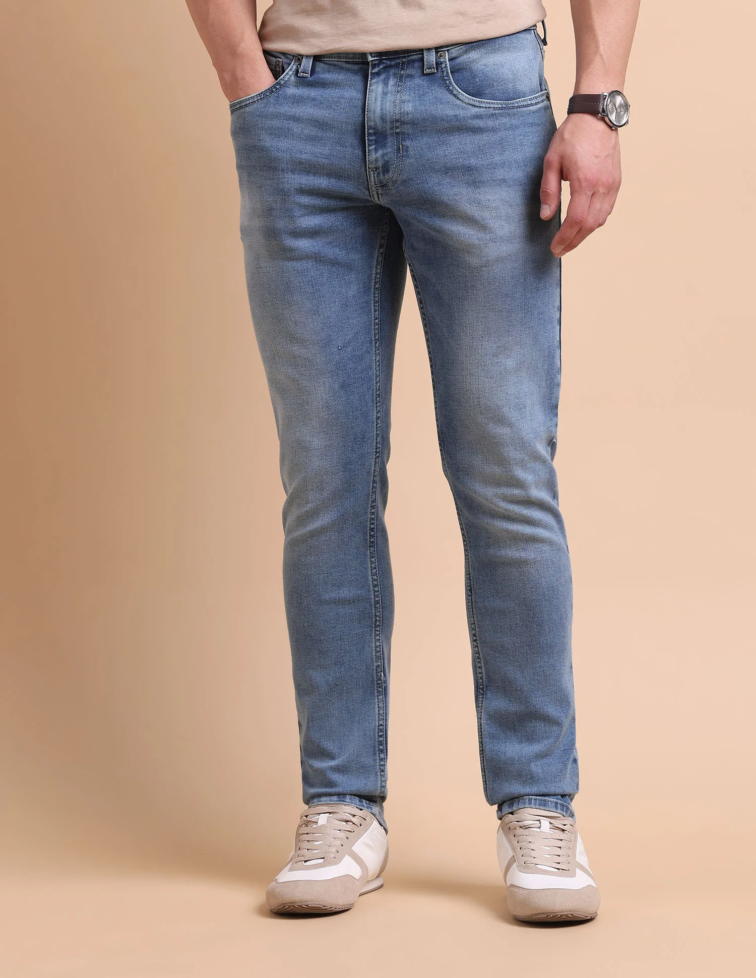 Brandon Slim Tapered Fit Blue Jeans