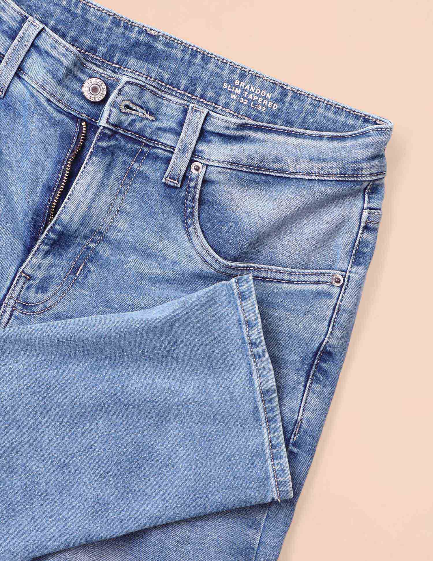 Brandon Slim Tapered Fit Blue Jeans - Image 2