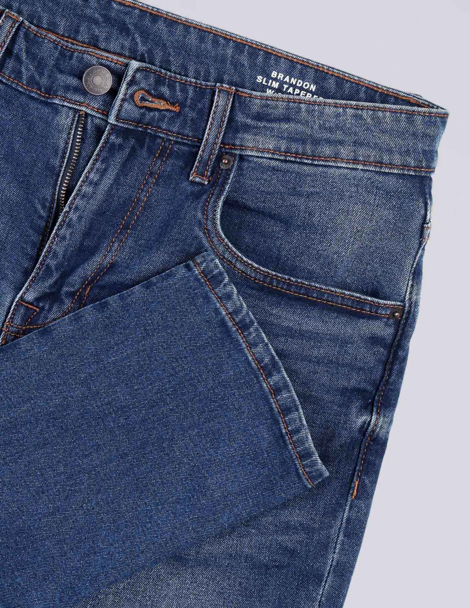 Brandon Slim Tapered Fit Blue Jeans - Image 2