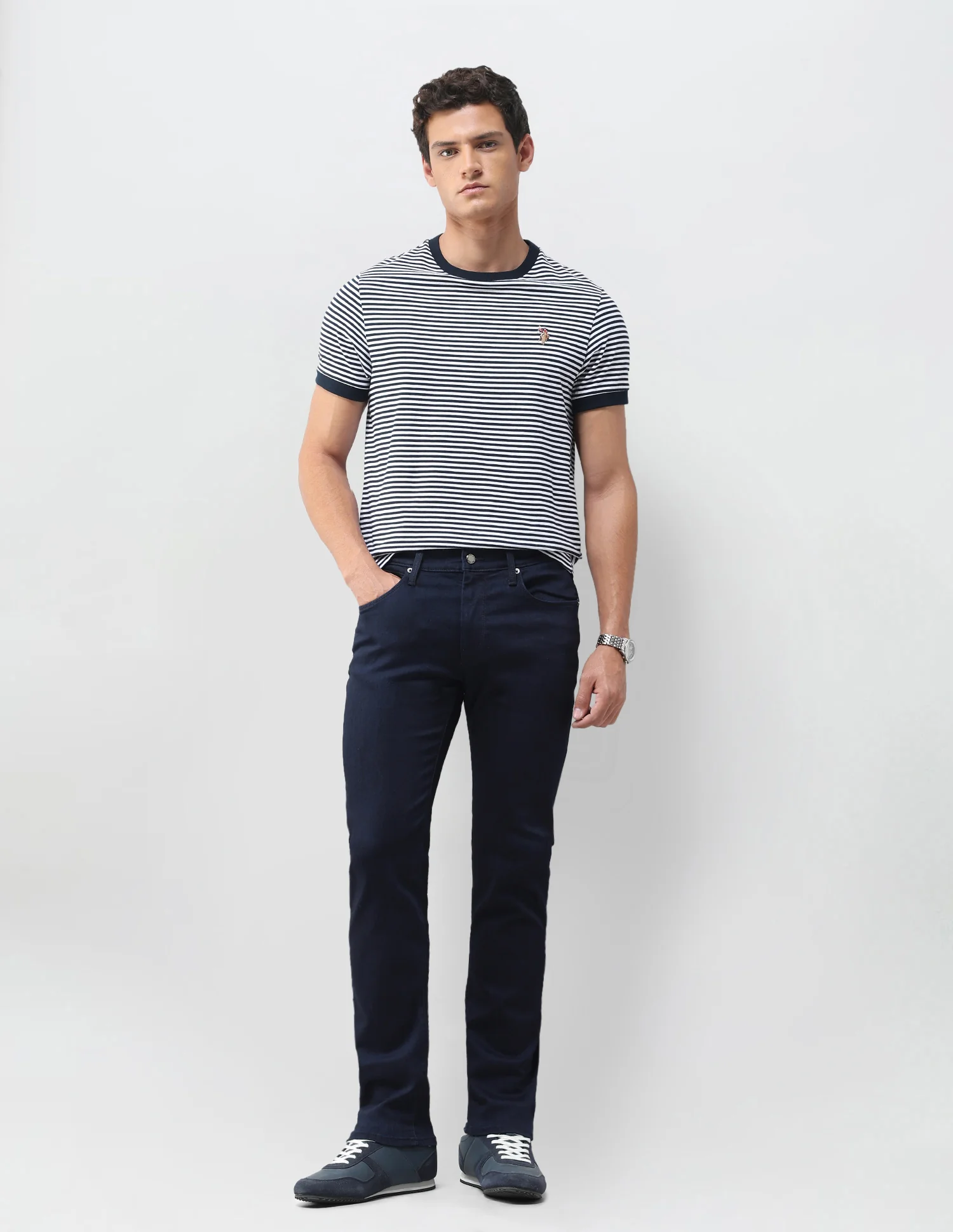 Brandon Slim Tapered Fit Blue Jeans - Image 3