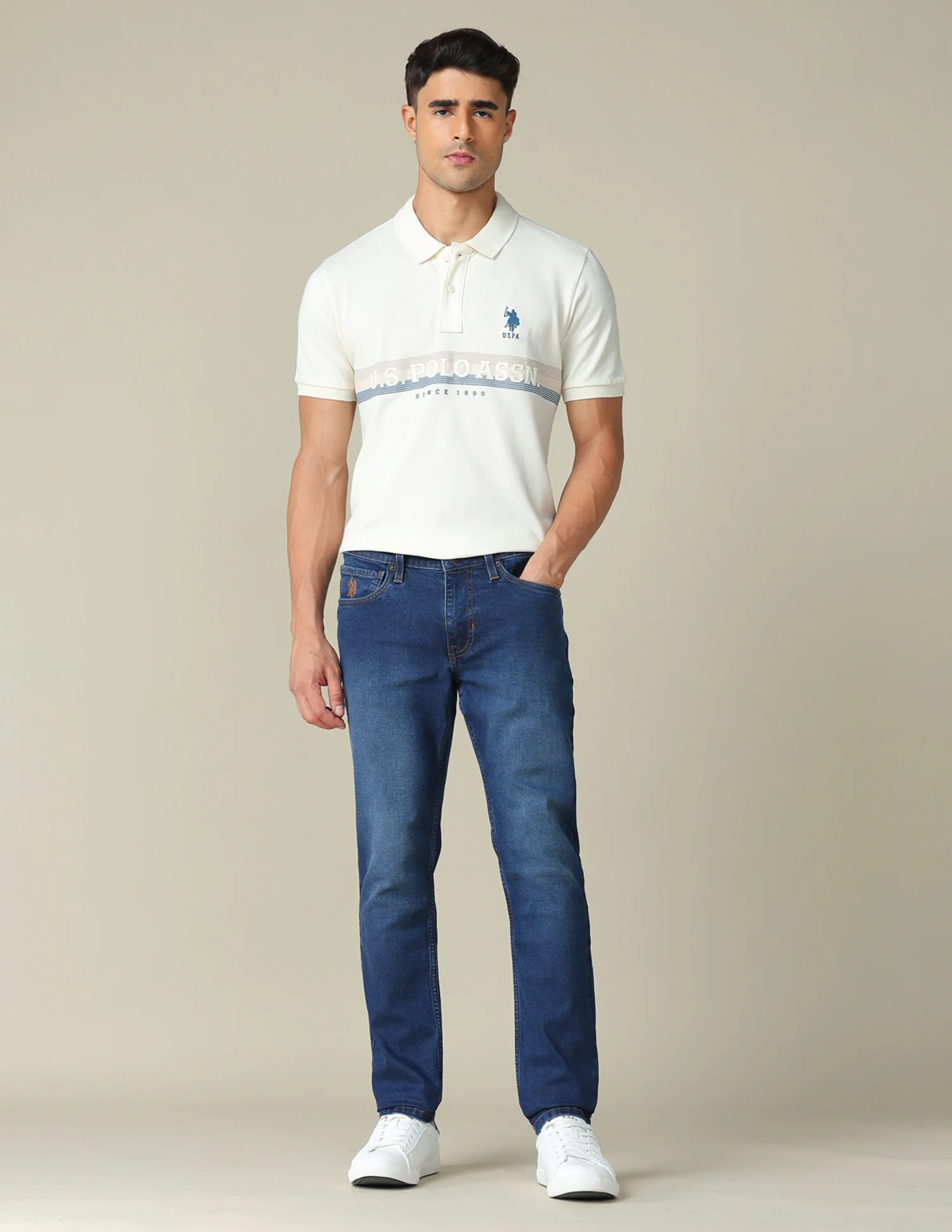 Brandon Slim Tapered Fit Blue Jeans - Image 3
