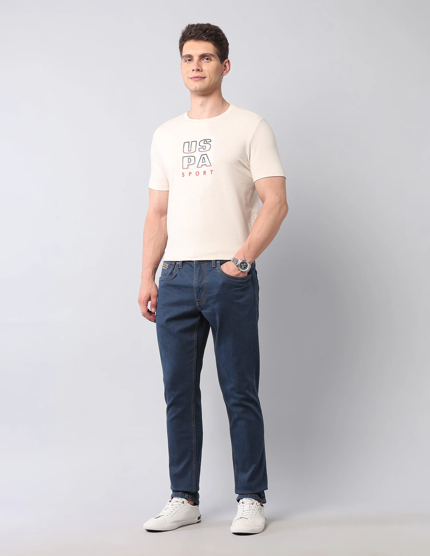 Brandon Slim Tapered Fit Blue Jeans - Image 3
