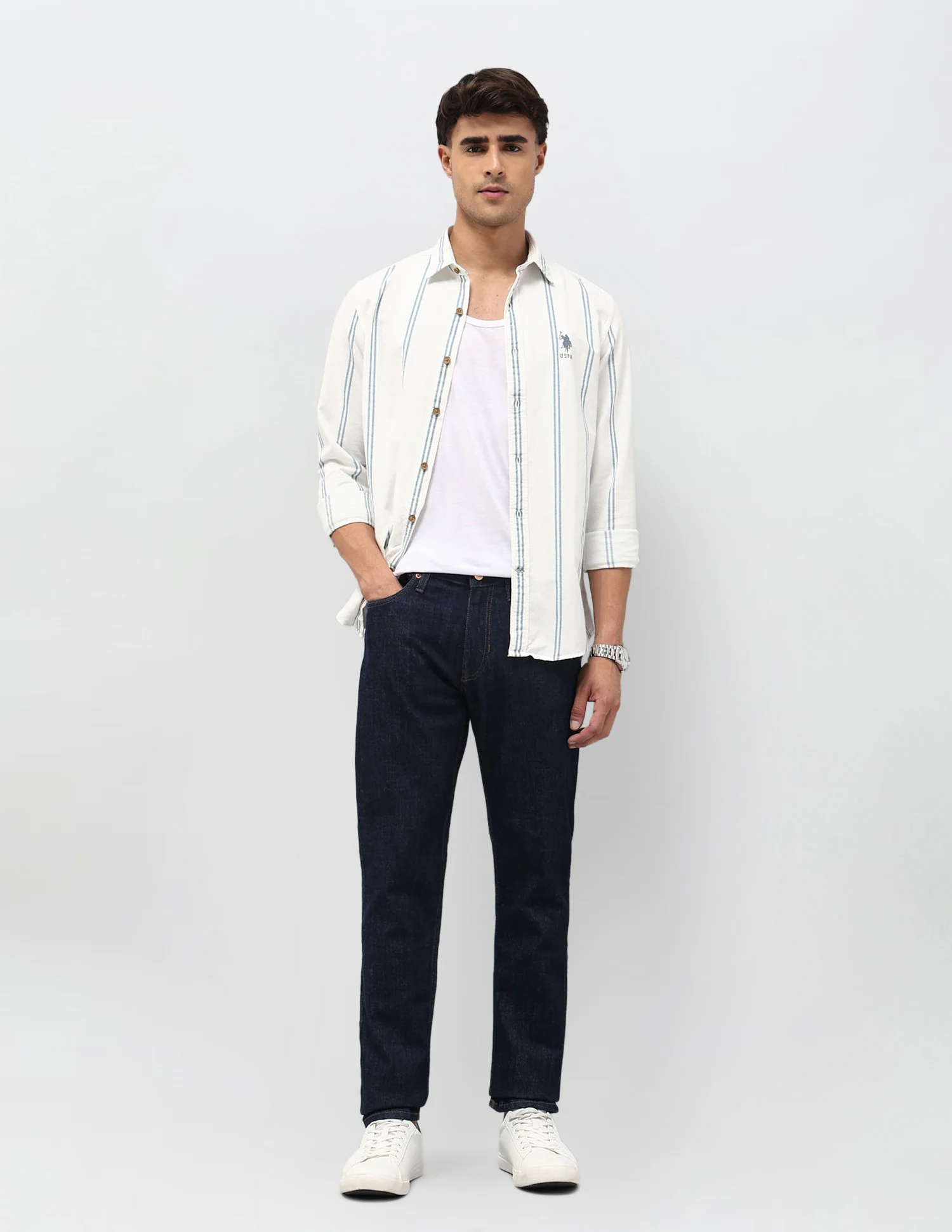 Brandon Slim Tapered Fit Blue Jeans - Image 3