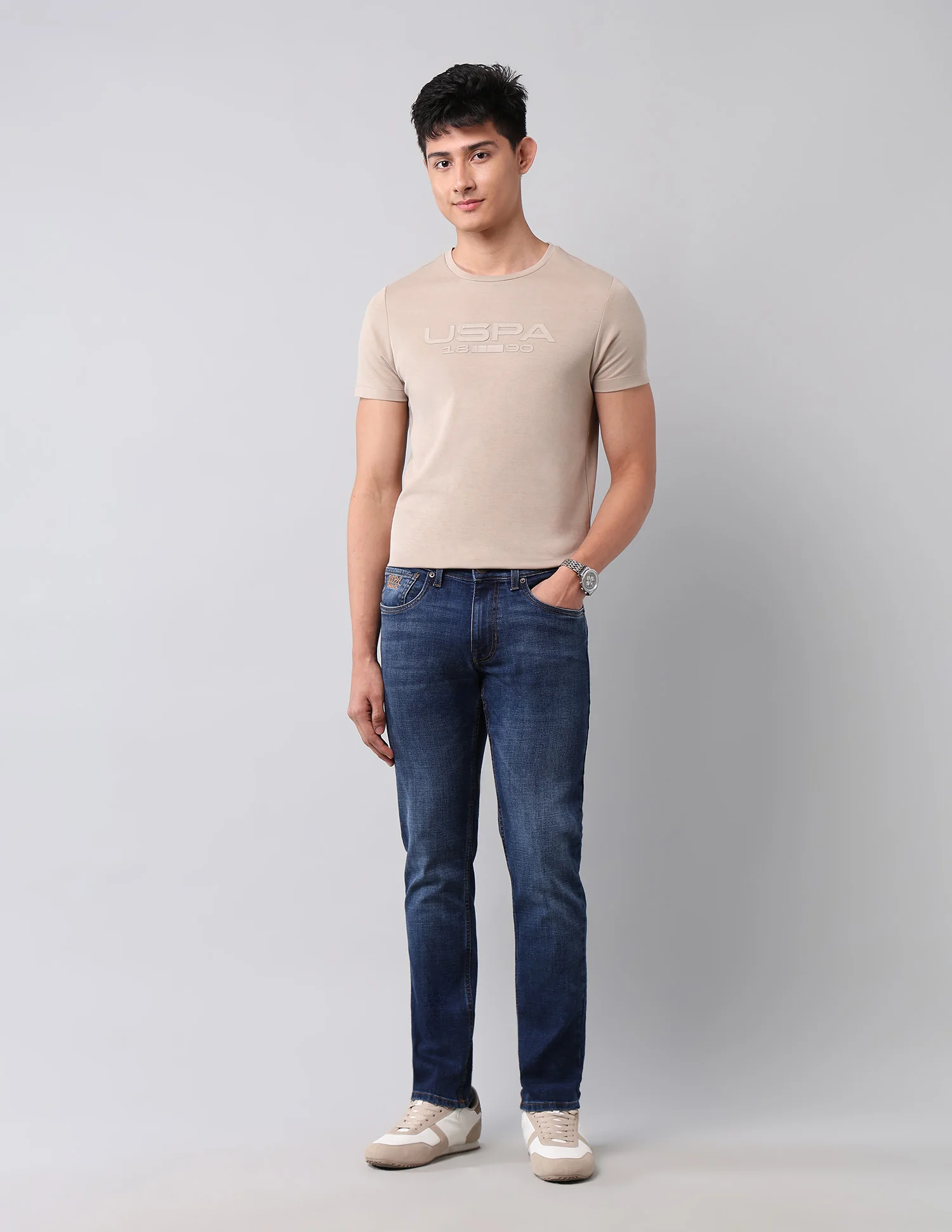 Brandon Slim Tapered Fit Blue Jeans - Image 3