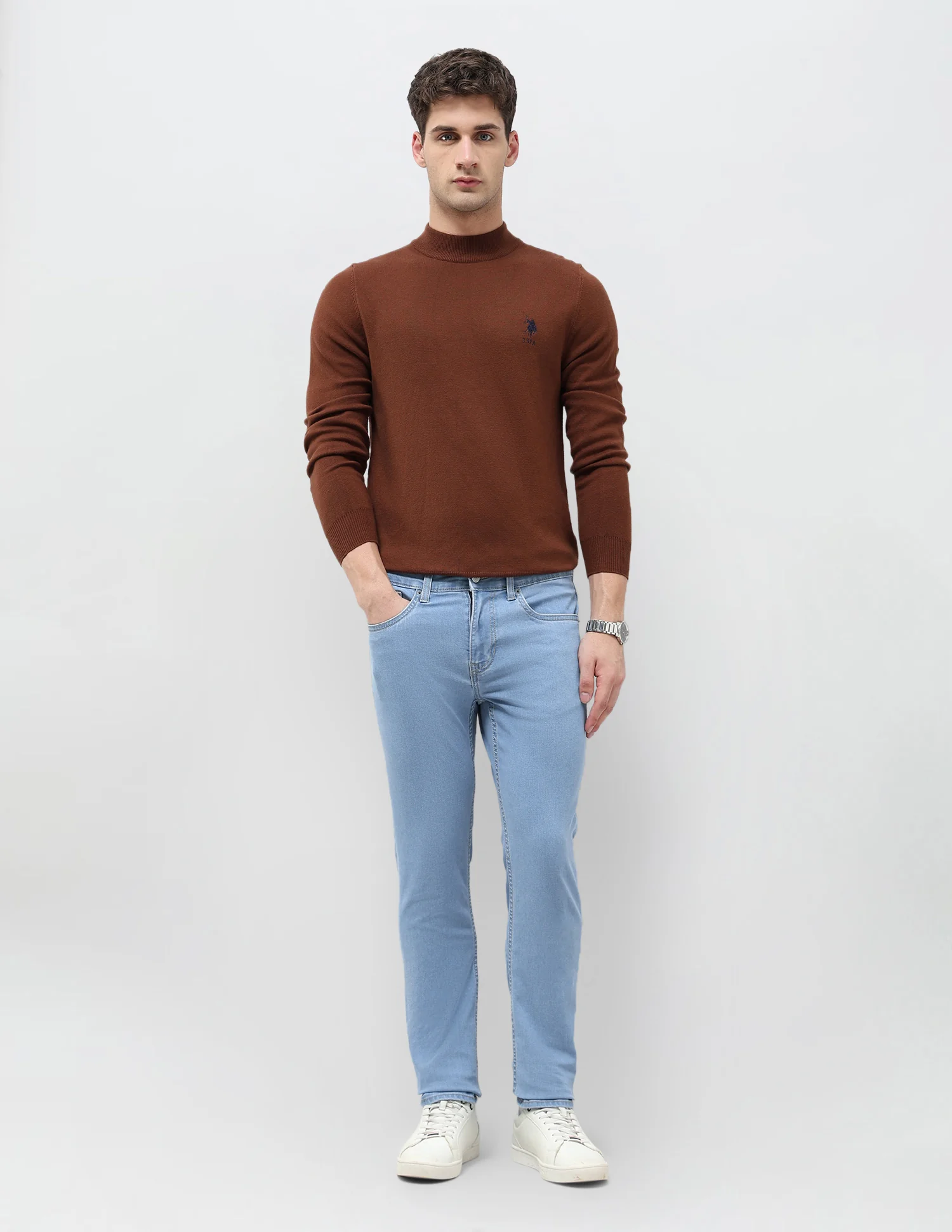 Brandon Slim Tapered Fit Blue Jeans - Image 3