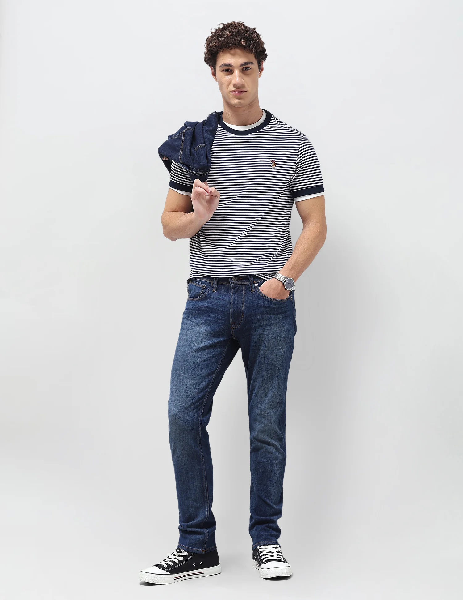 Brandon Slim Tapered Fit Blue Jeans - Image 3
