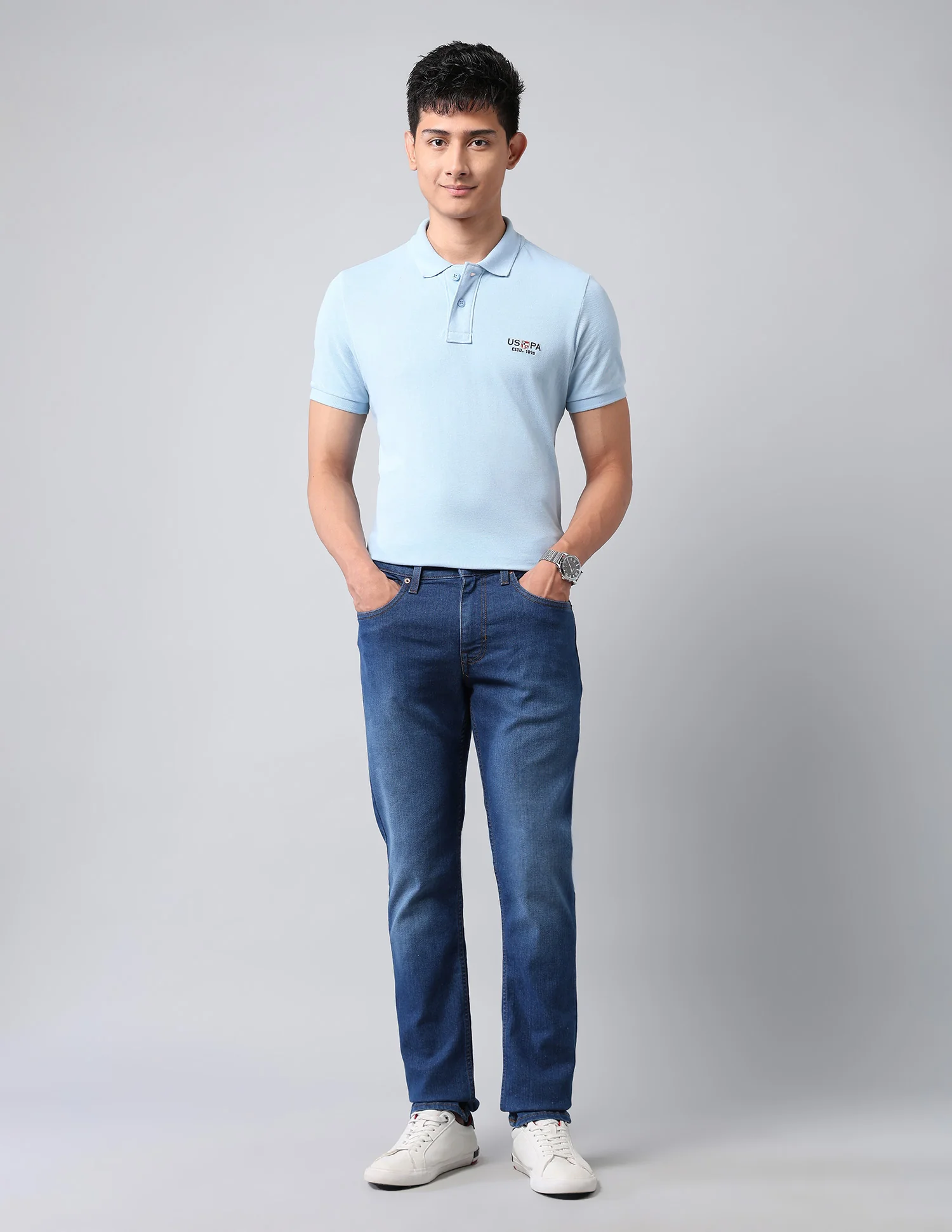 Brandon Slim Tapered Fit Blue Jeans - Image 3