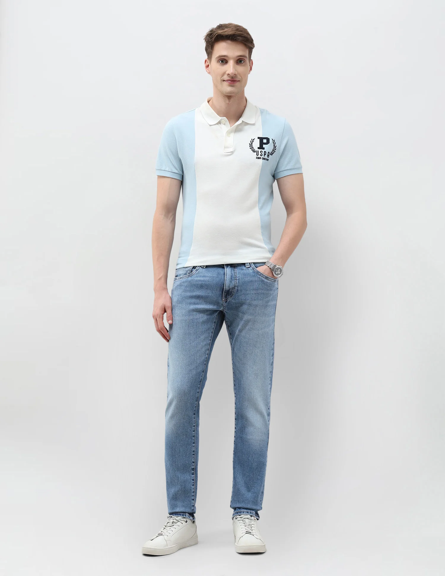 Brandon Slim Tapered Fit Blue Jeans - Image 3