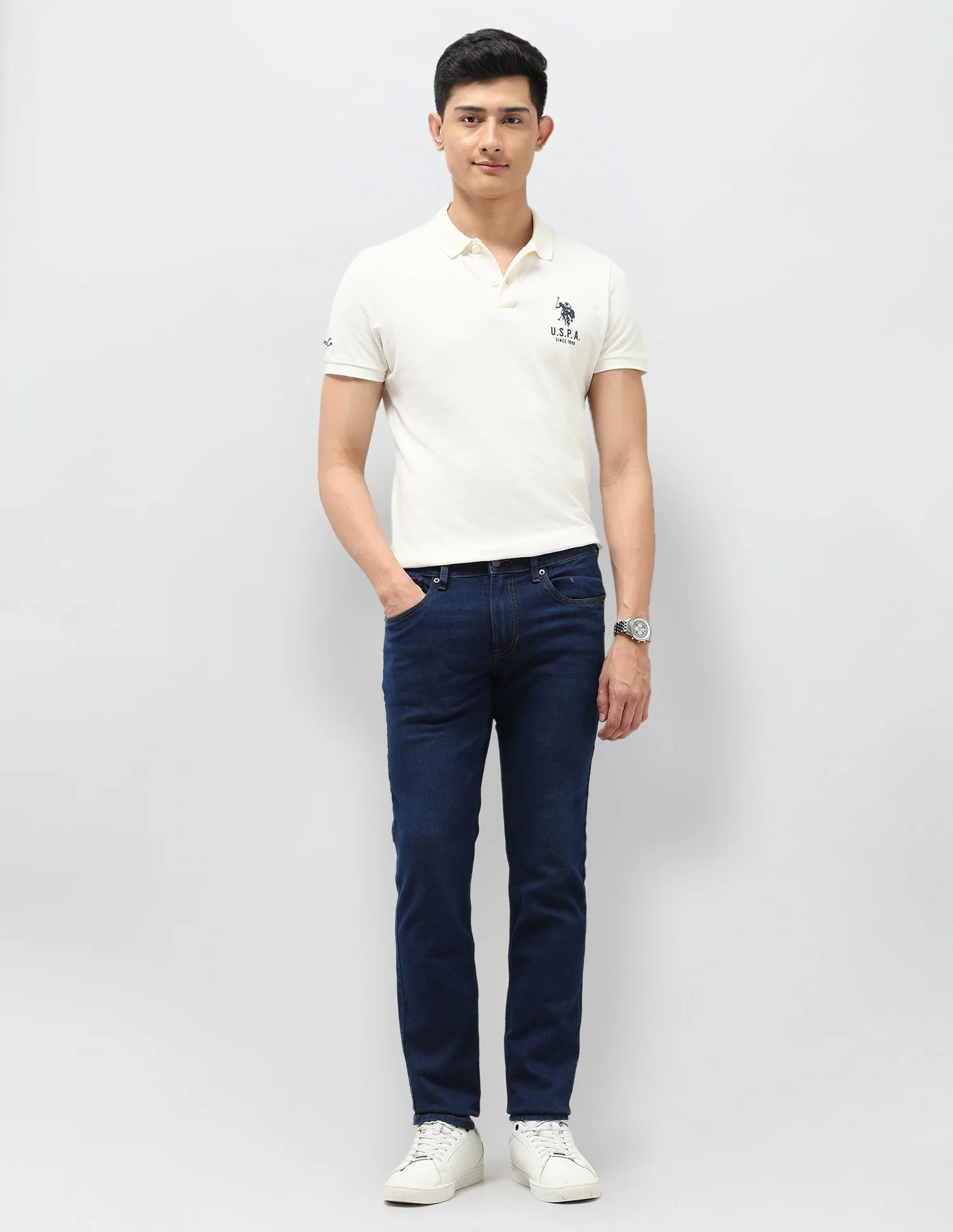 Brandon Slim Tapered Fit Blue Jeans - Image 3