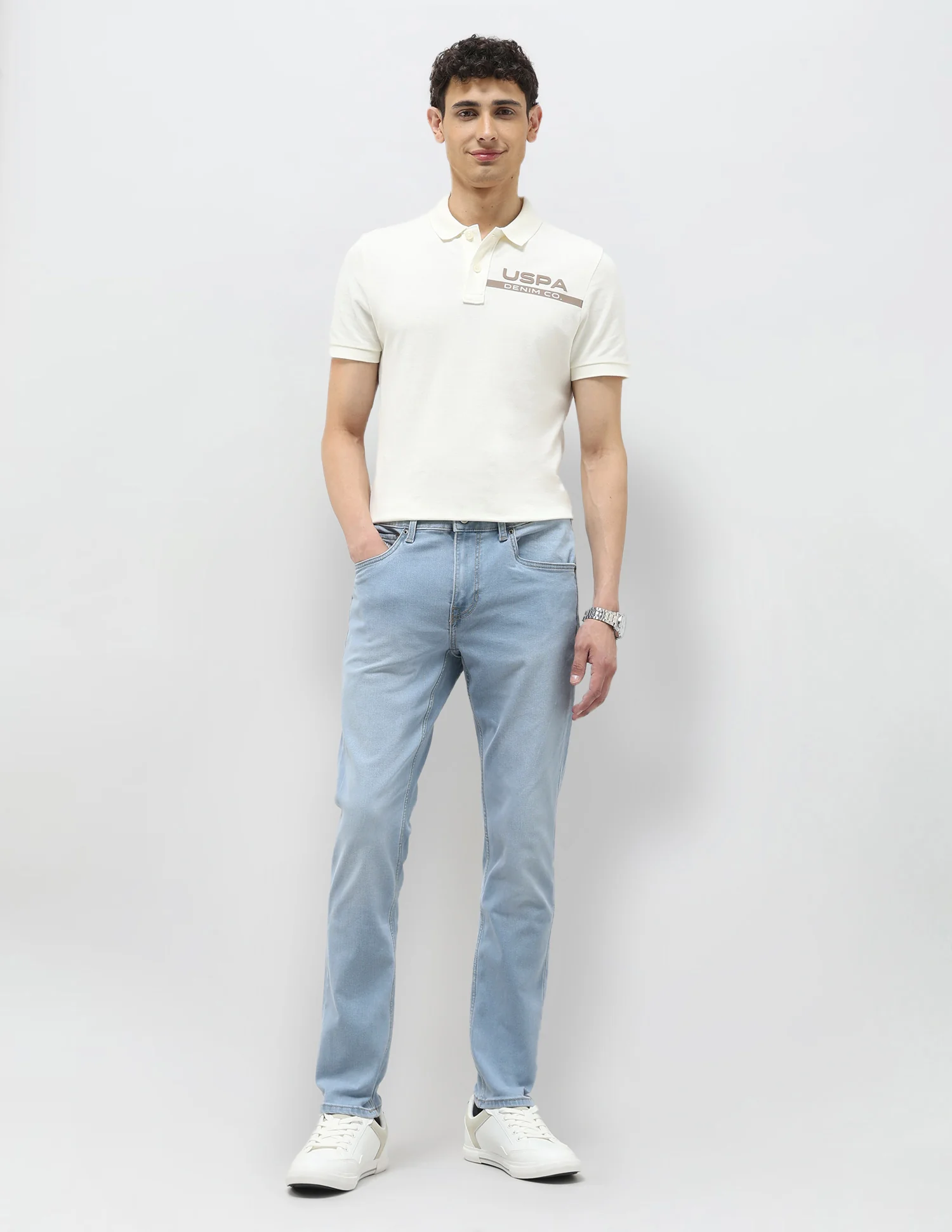 Brandon Slim Tapered Fit Blue Jeans - Image 3