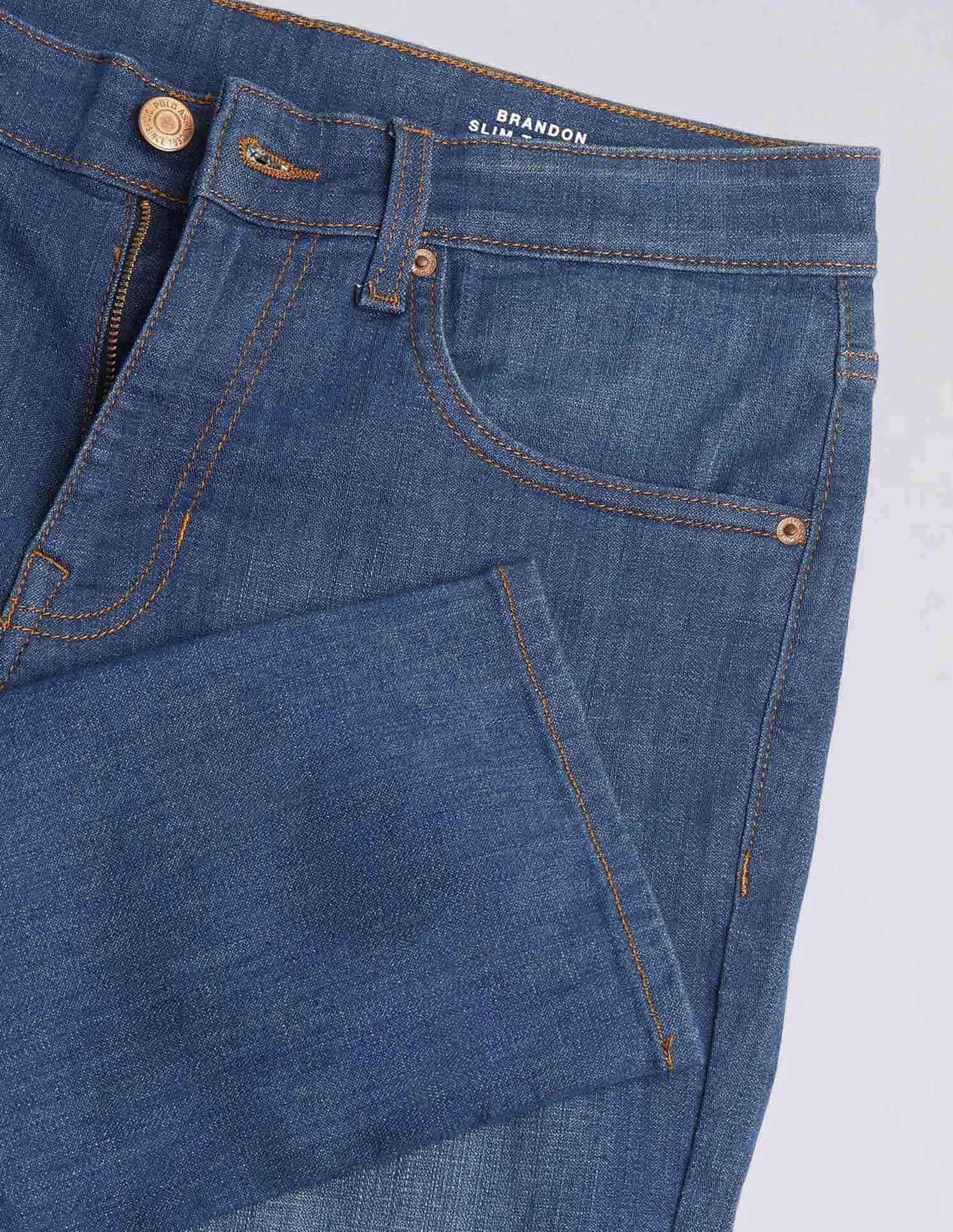 Brandon Slim Tapered Fit Blue Jeans - Image 2