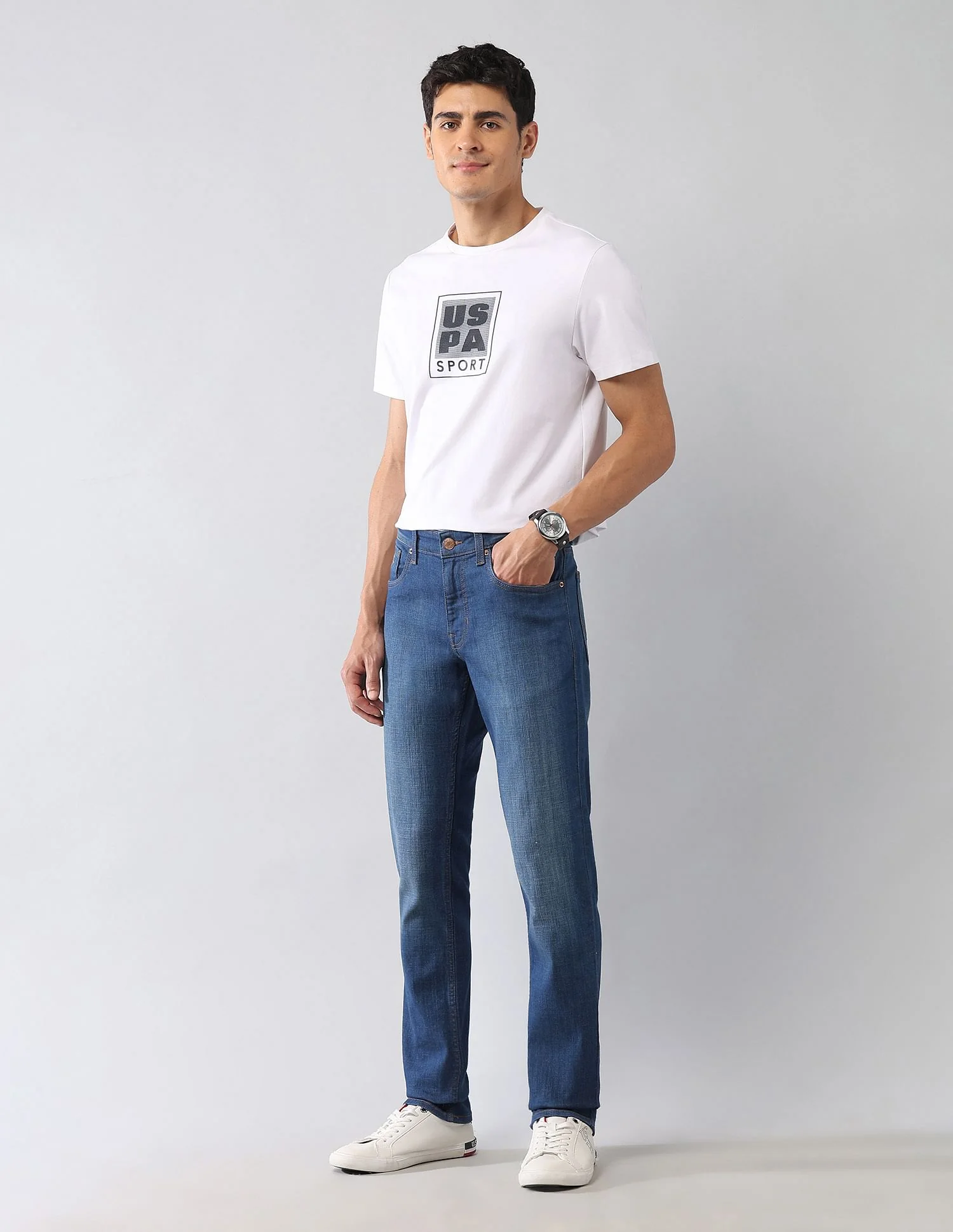 Brandon Slim Tapered Fit Blue Jeans - Image 3