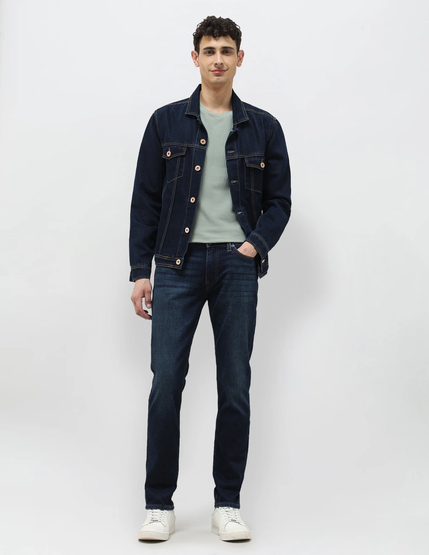 Brandon Slim Tapered Fit Blue Jeans - Image 3