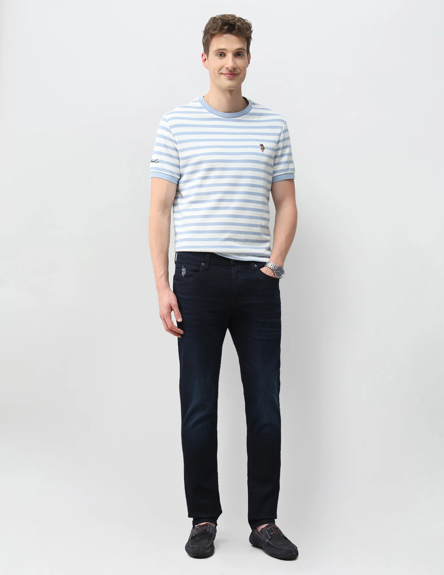 Brandon Slim Tapered Fit Blue Jeans - Image 3
