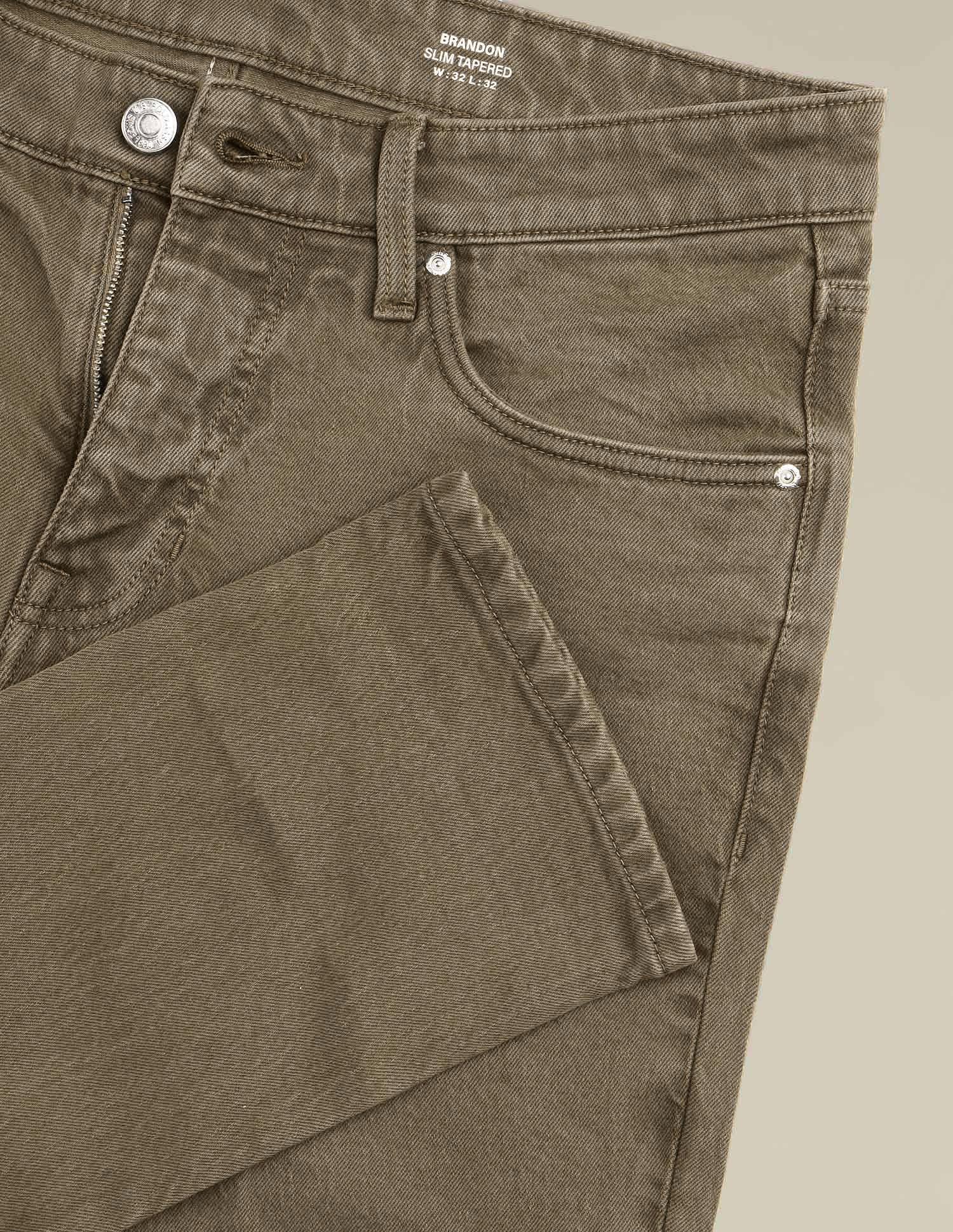 Brandon Slim Tapered Fit Brown Jeans - Image 2