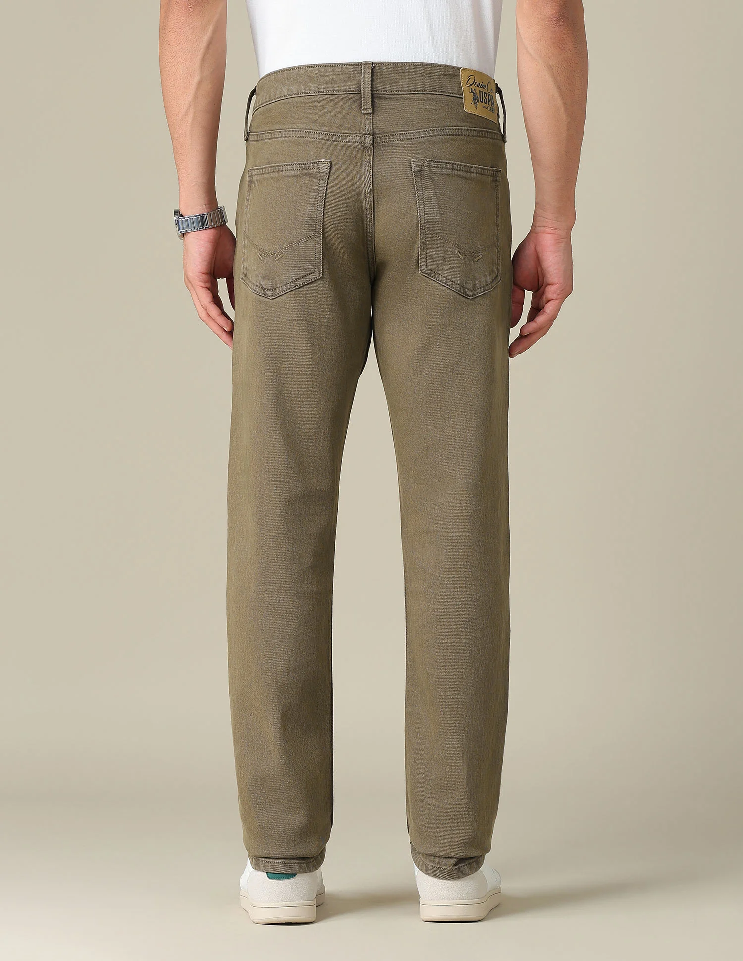 Brandon Slim Tapered Fit Brown Jeans - Image 5