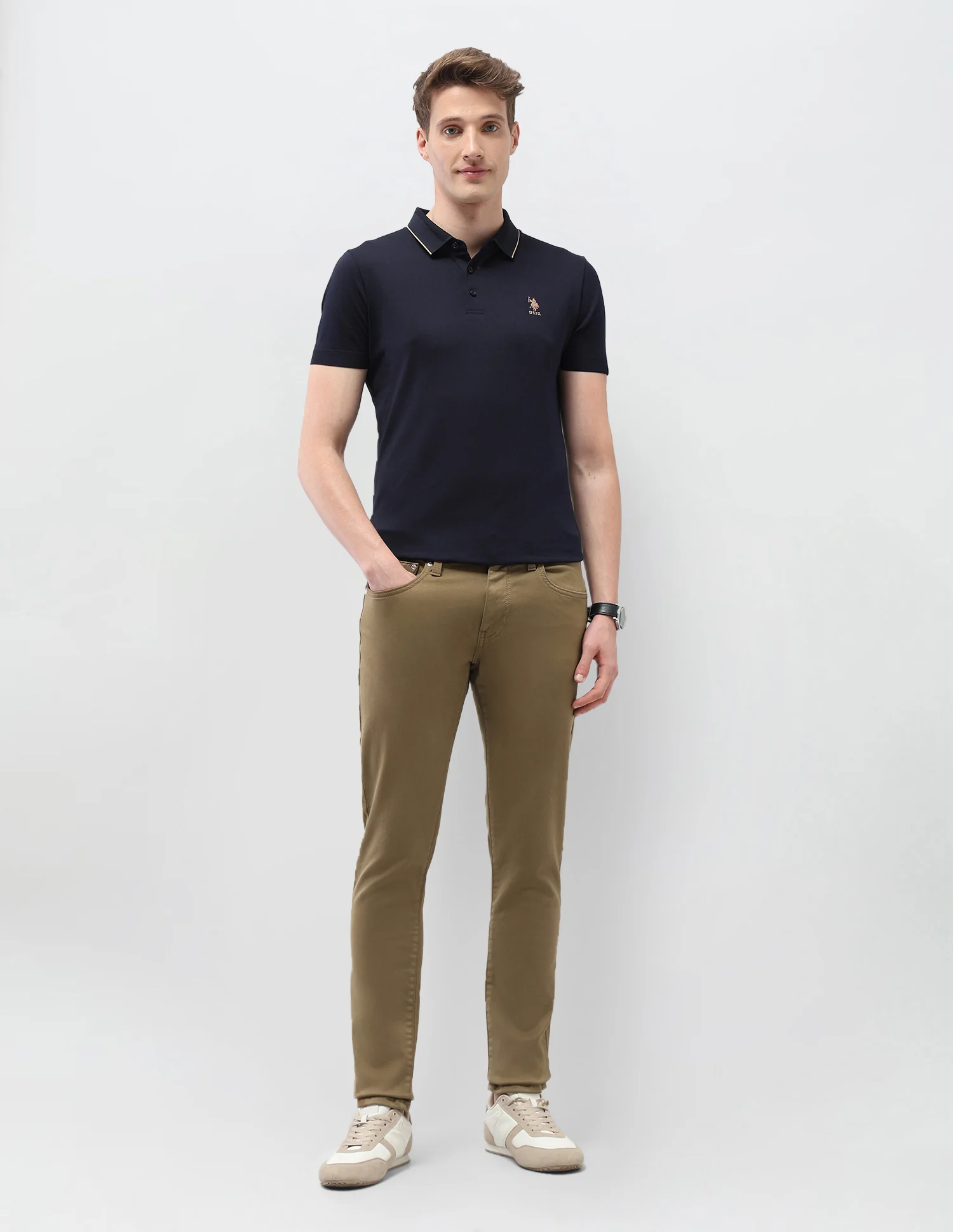 Brandon Slim Tapered Fit Brown Jeans - Image 3