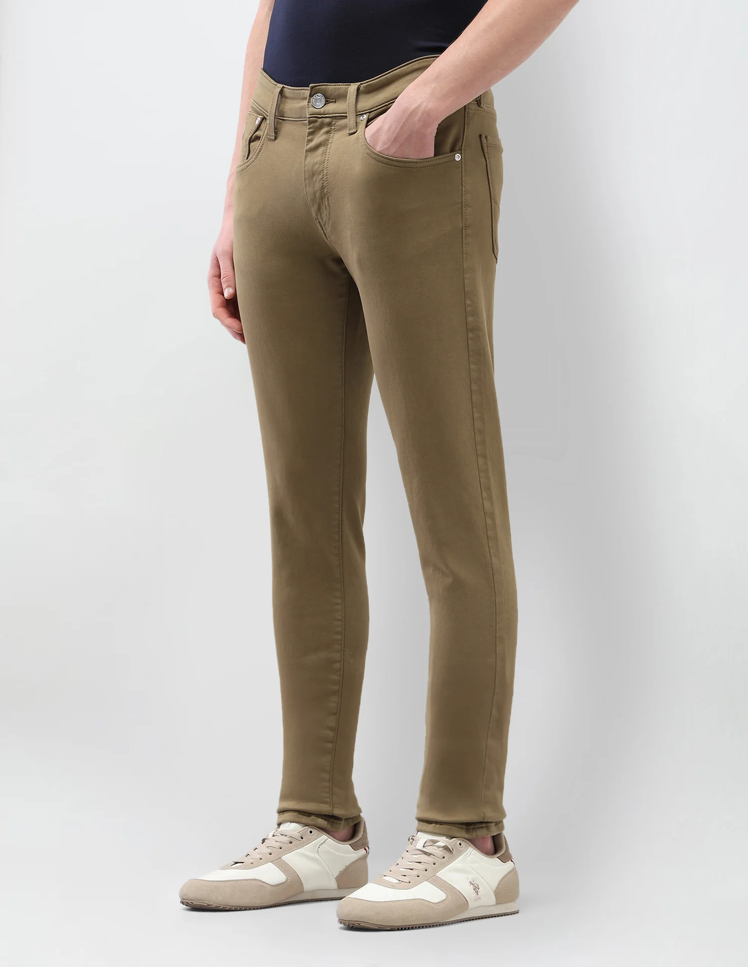 Brandon Slim Tapered Fit Brown Jeans - Image 4