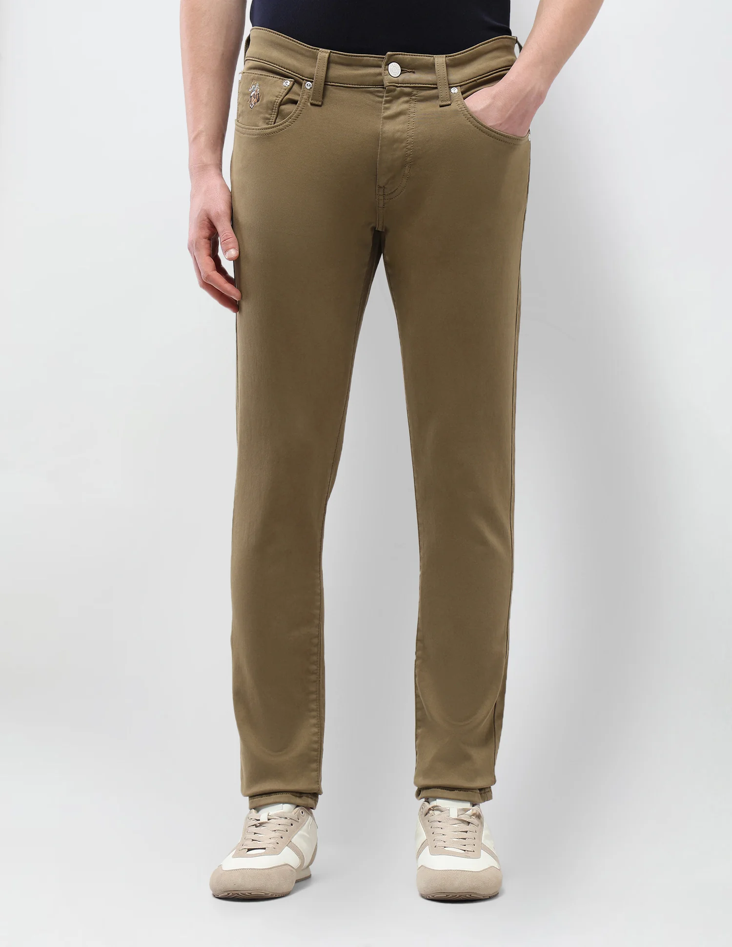 Brandon Slim Tapered Fit Brown Jeans - Image 6