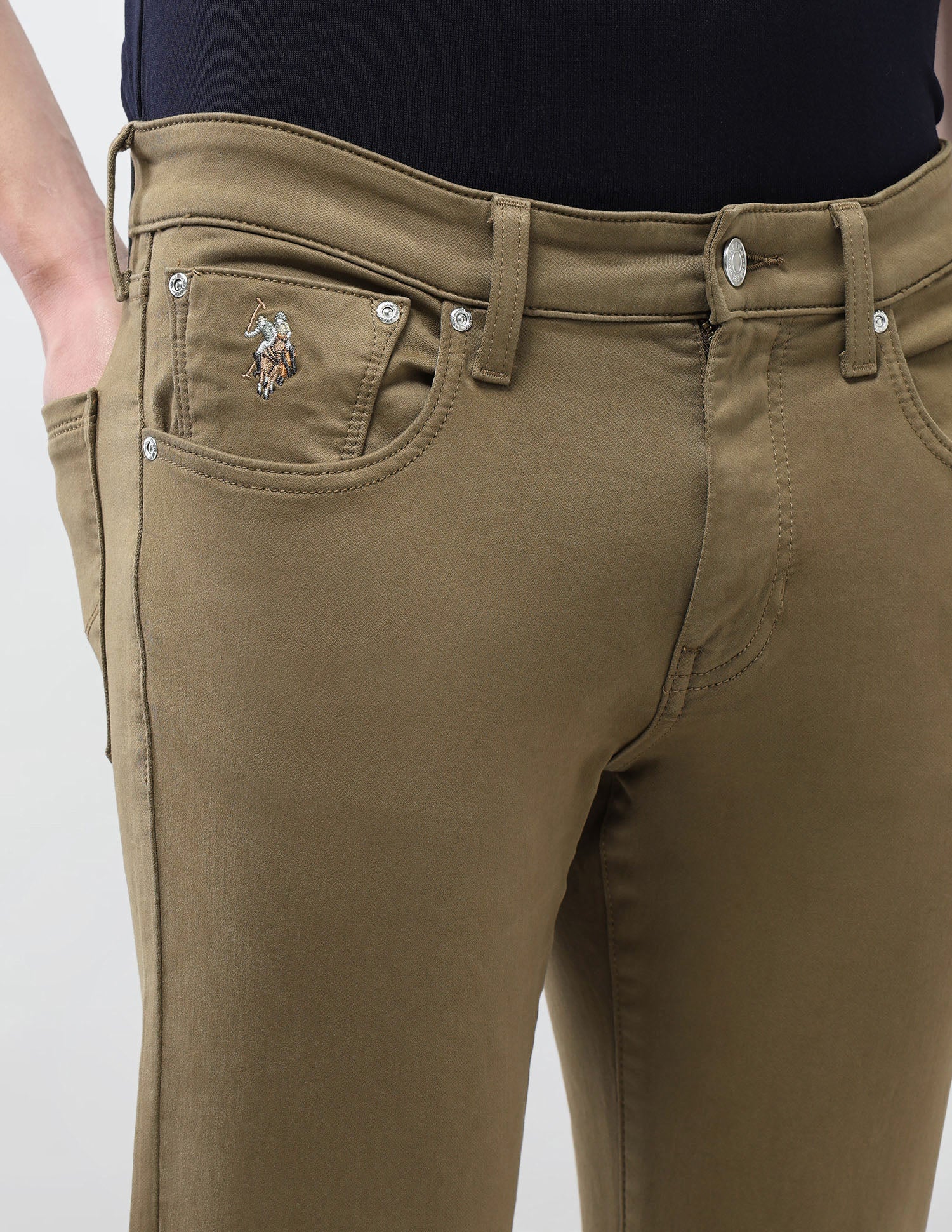 Brandon Slim Tapered Fit Brown Jeans - Image 7