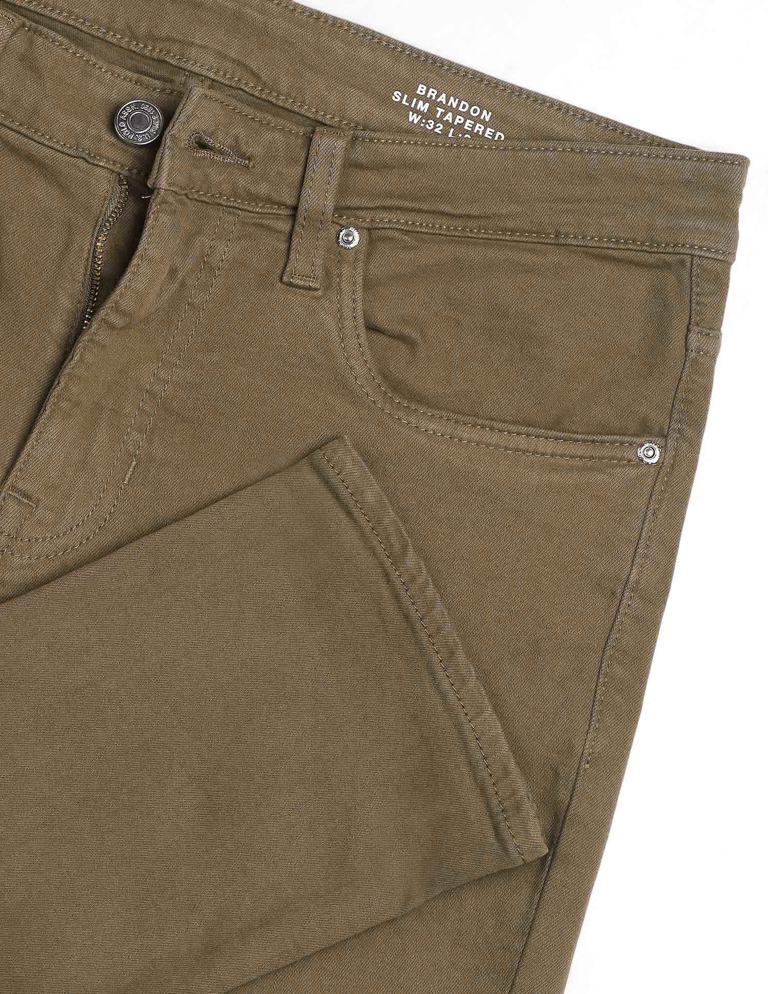 Brandon Slim Tapered Fit Brown Jeans - Image 2