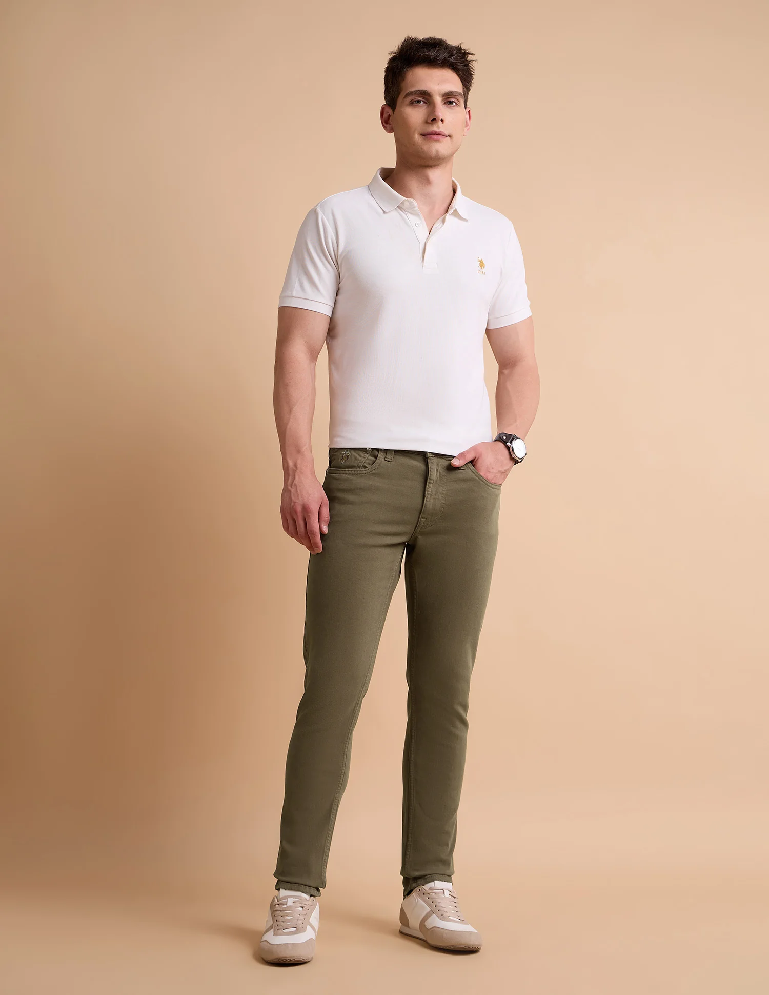 Brandon Slim Tapered Fit Brown Jeans - Image 3