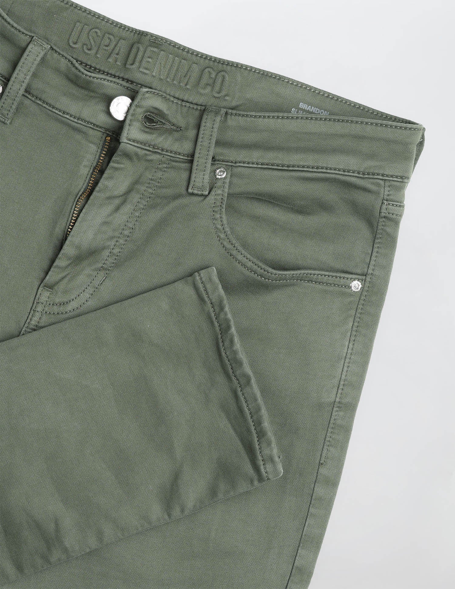Brandon Slim Tapered Fit Green Jeans - Image 2