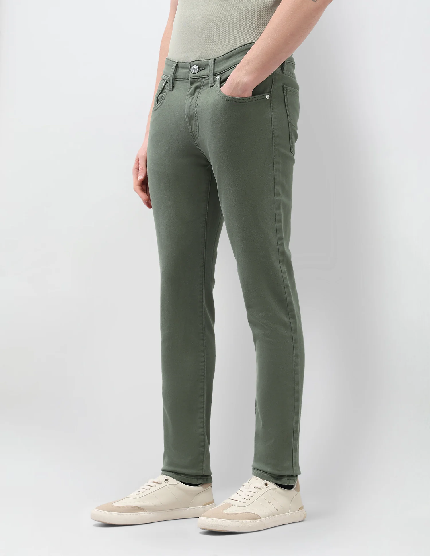 Brandon Slim Tapered Fit Green Jeans - Image 4
