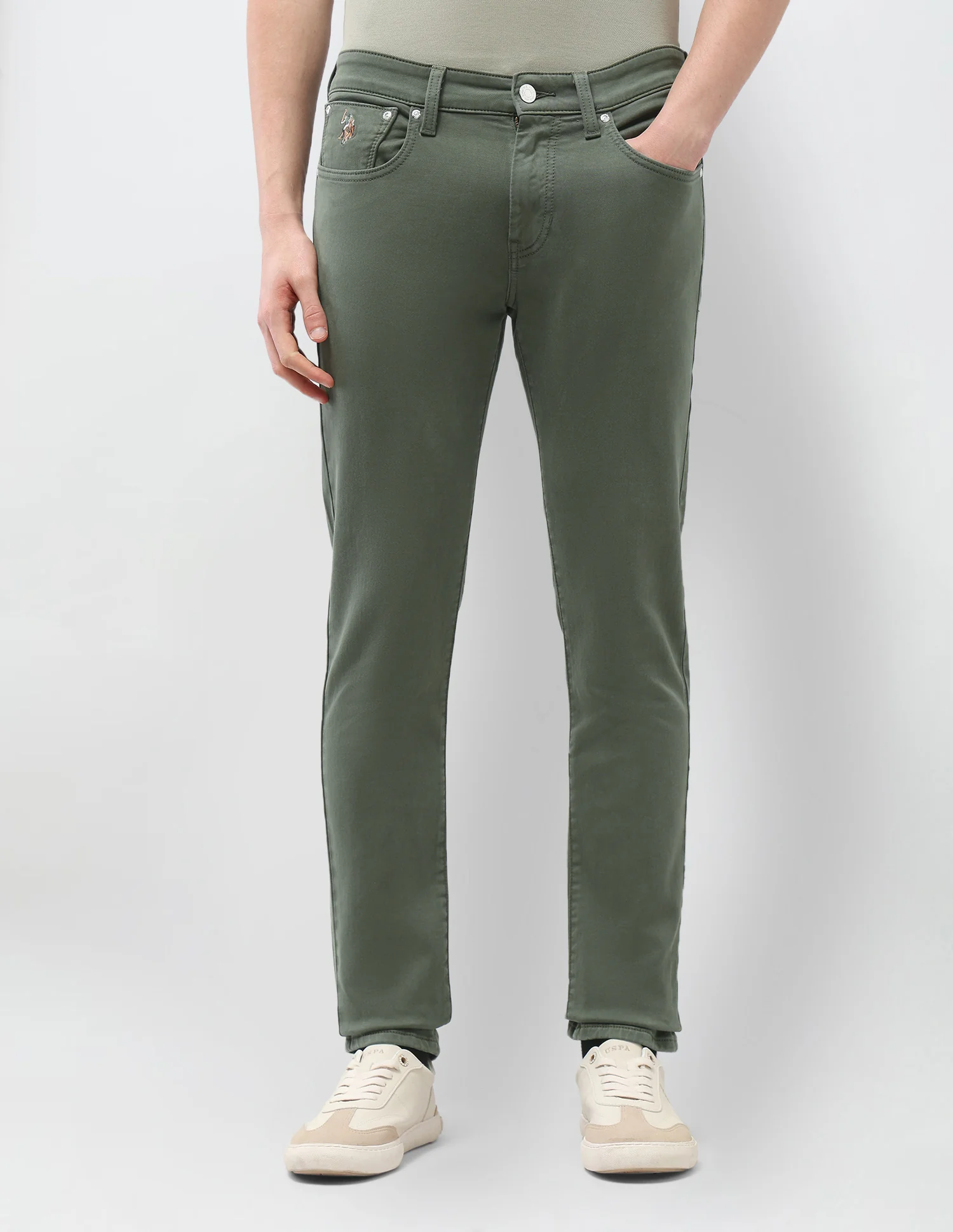 Brandon Slim Tapered Fit Green Jeans - Image 6