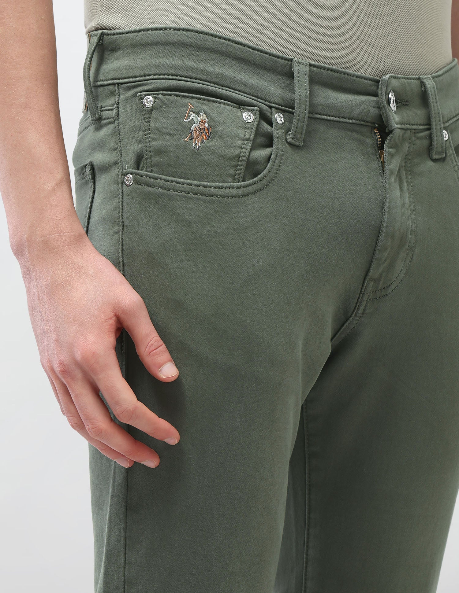 Brandon Slim Tapered Fit Green Jeans - Image 7
