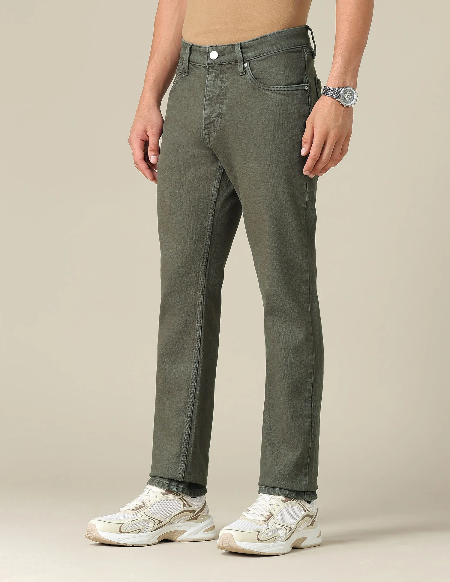 Brandon Slim Tapered Fit Green Jeans - Image 4