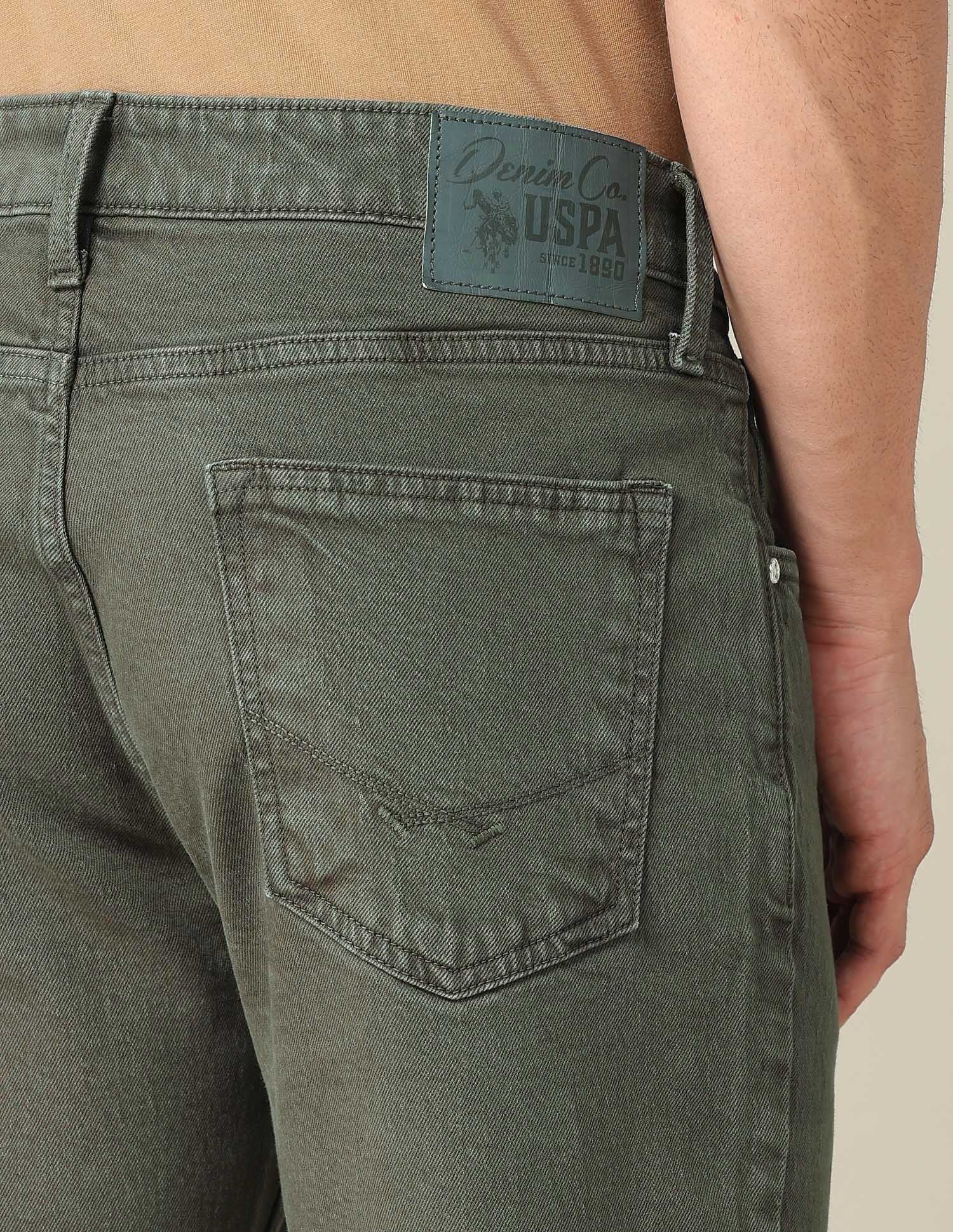 Brandon Slim Tapered Fit Green Jeans - Image 8