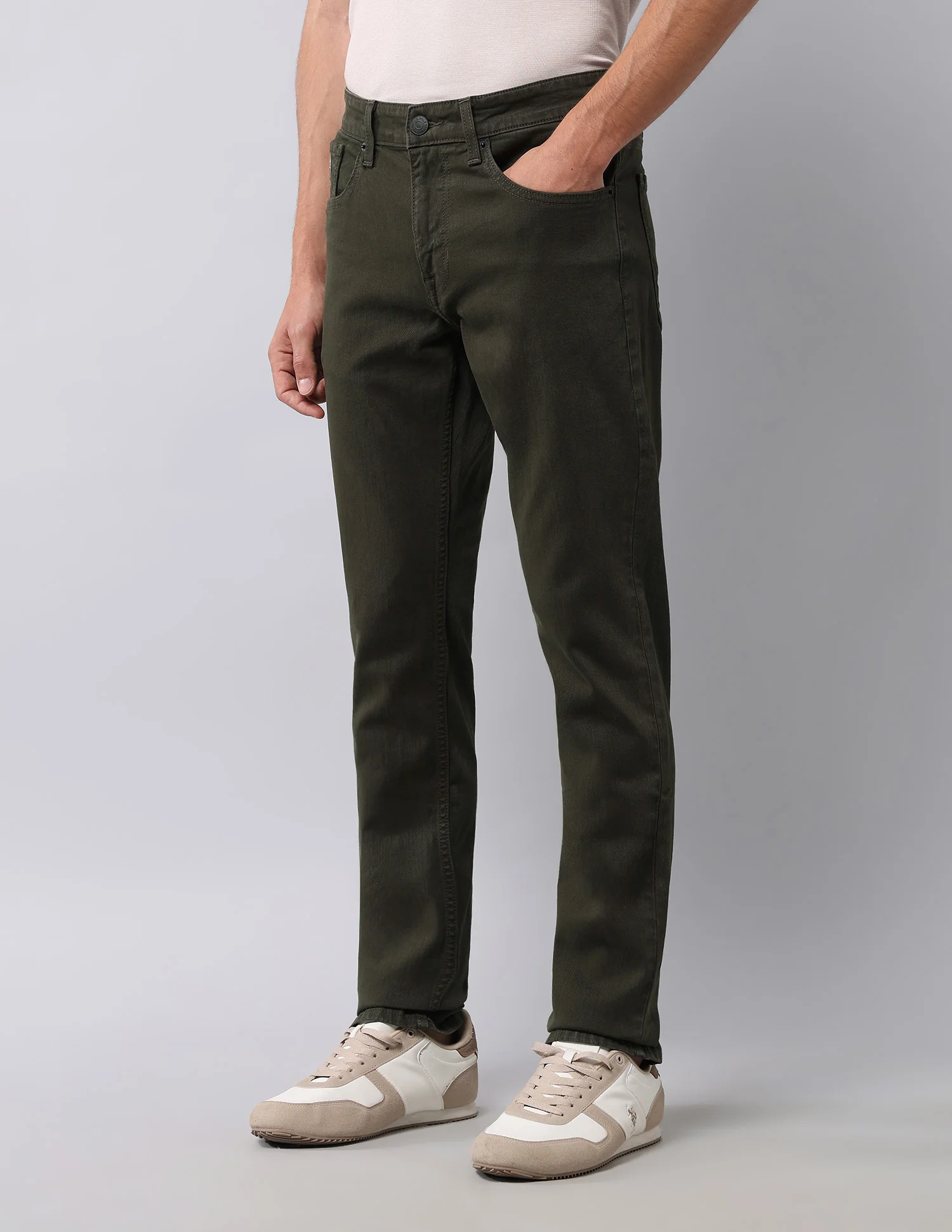 Brandon Slim Tapered Fit Green Jeans - Image 4
