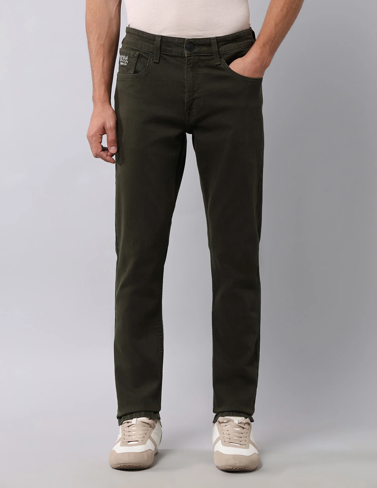 Brandon Slim Tapered Fit Green Jeans - Image 6