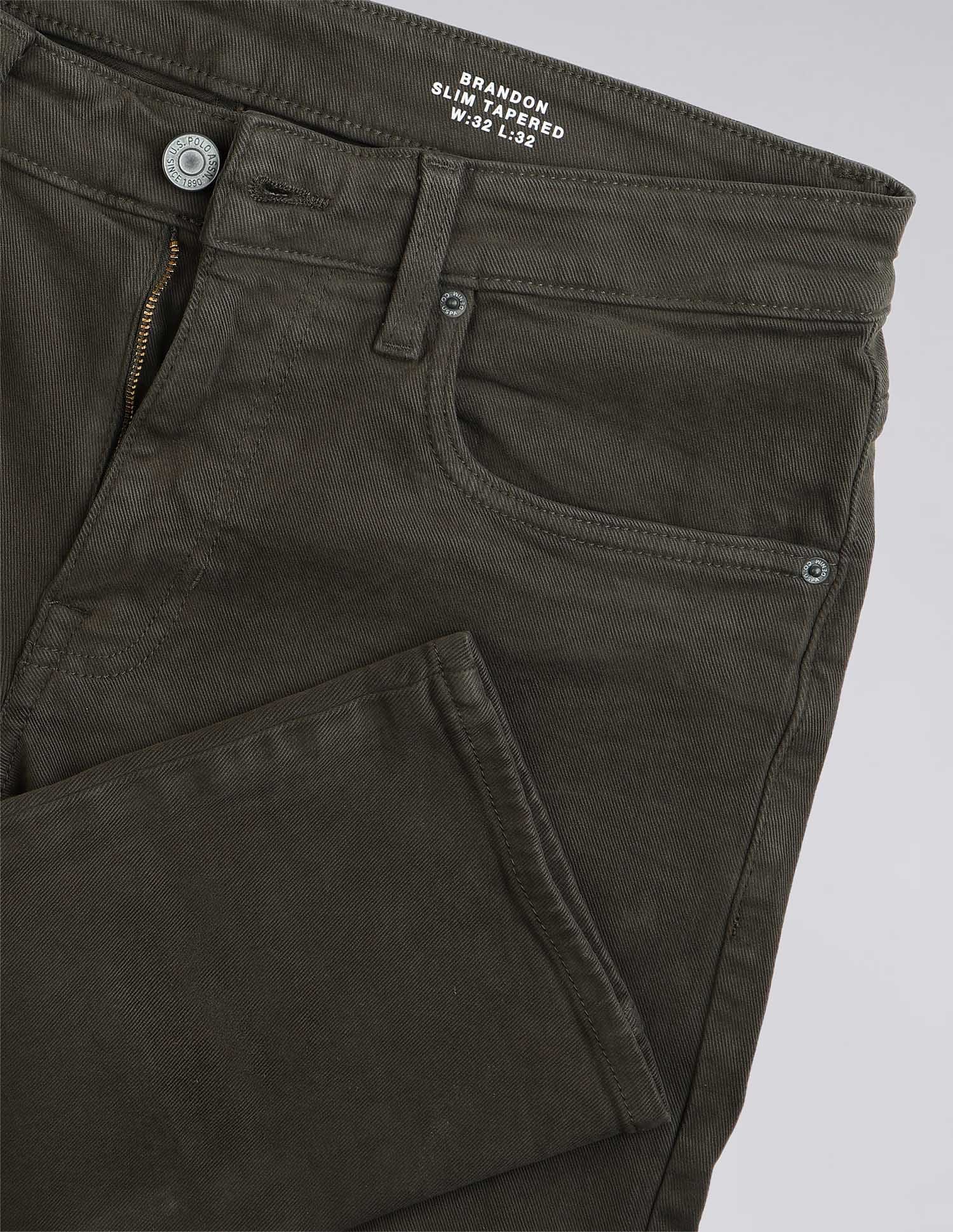 Brandon Slim Tapered Fit Green Jeans - Image 2