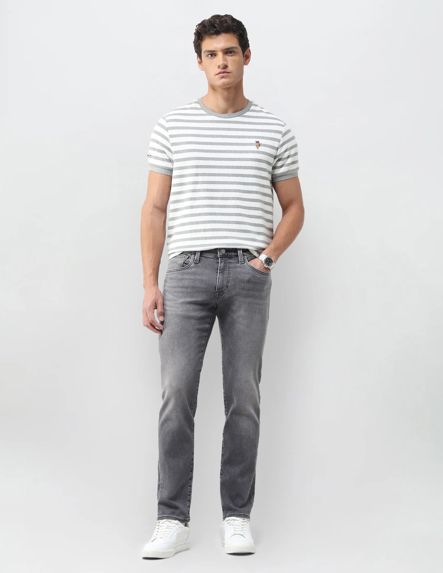Brandon Slim Tapered Fit Grey Jeans - Image 3