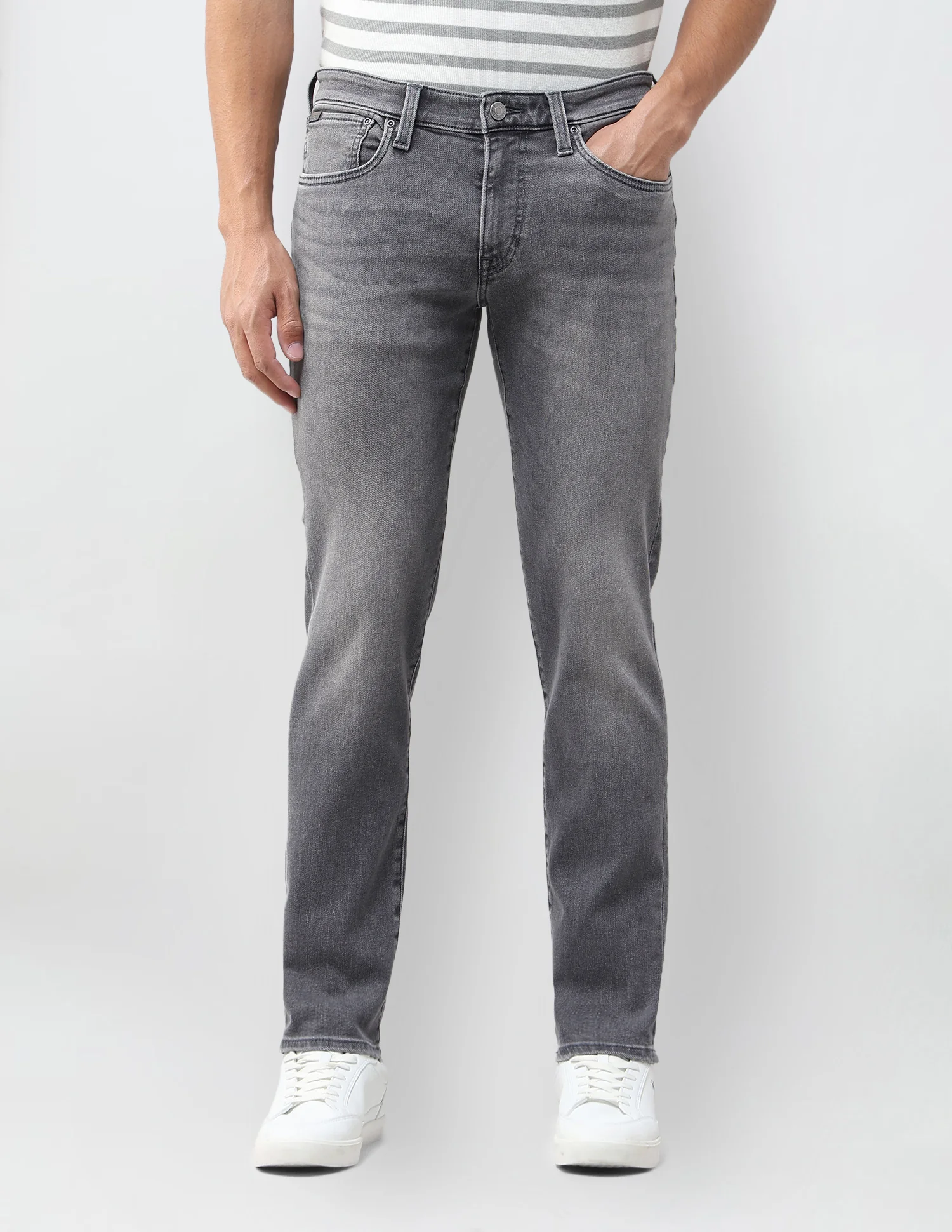 Brandon Slim Tapered Fit Grey Jeans - Image 6