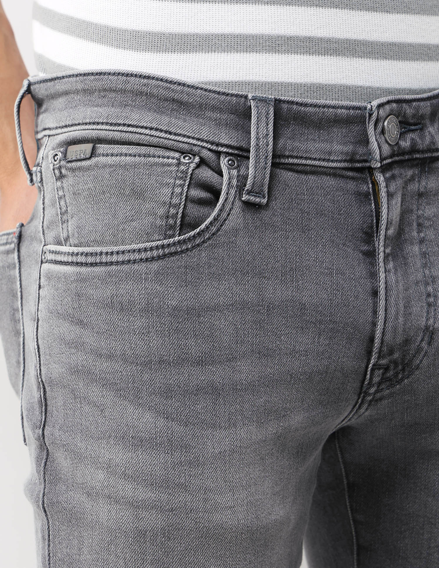 Brandon Slim Tapered Fit Grey Jeans - Image 7