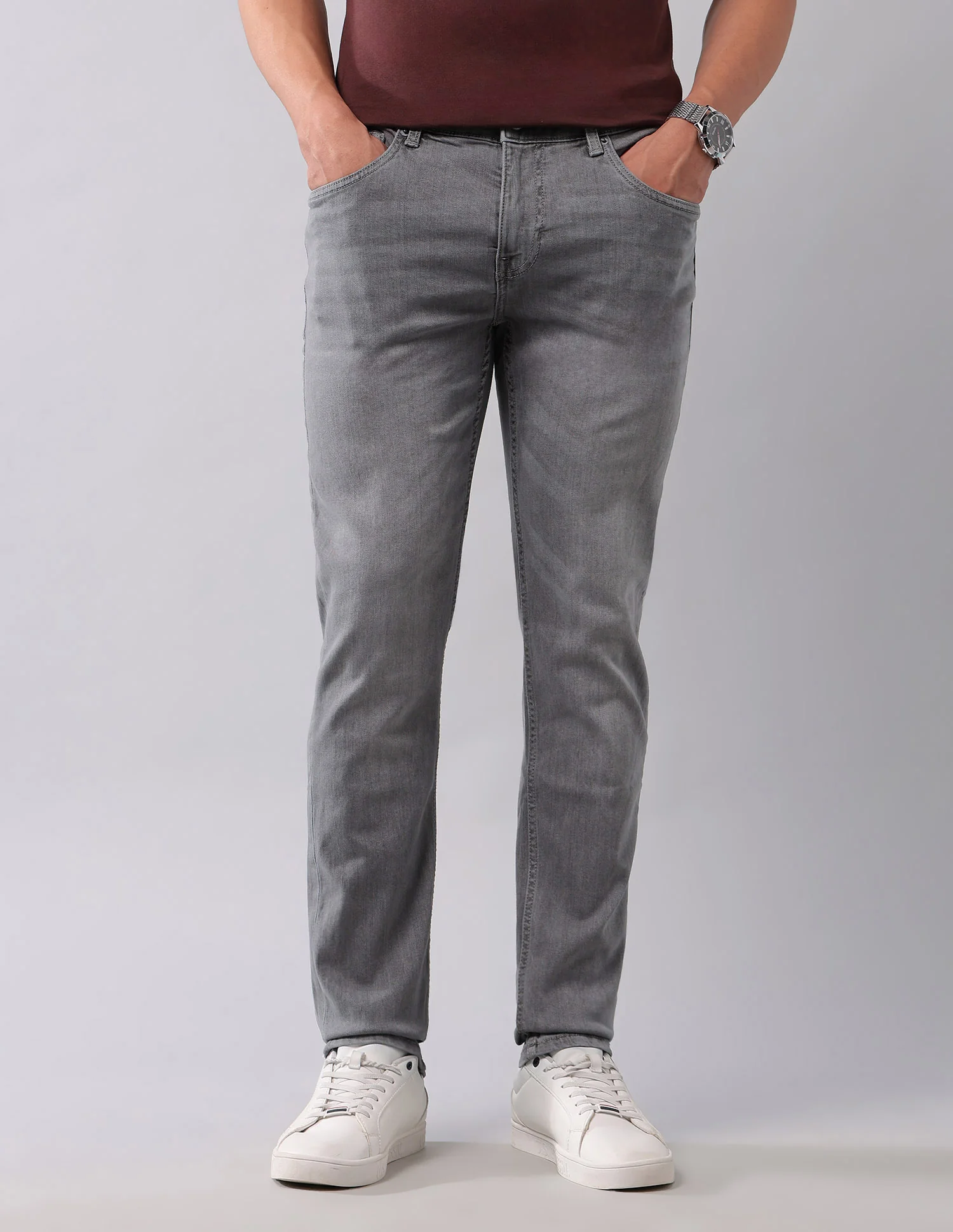 Brandon Slim Tapered Fit Grey Jeans