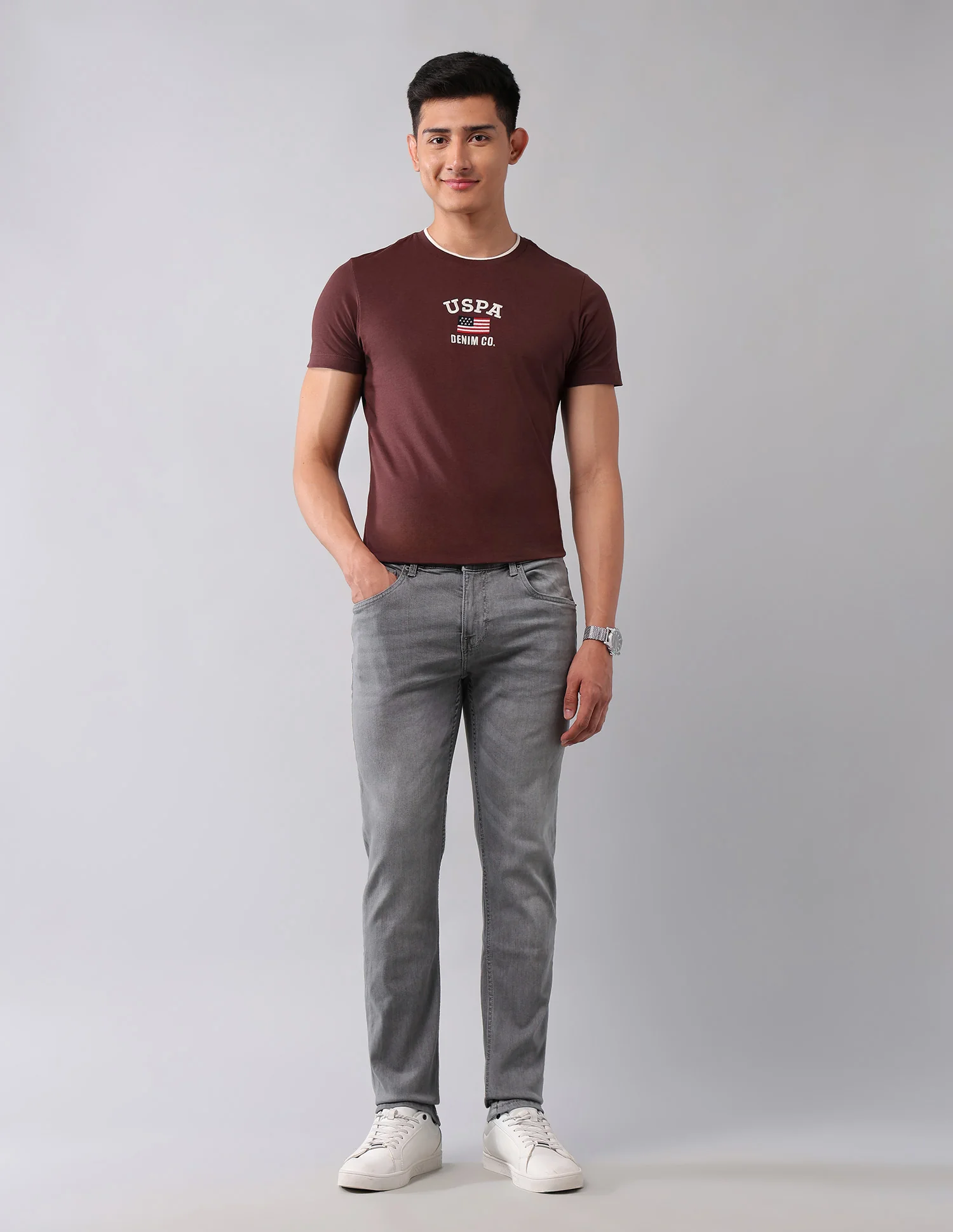 Brandon Slim Tapered Fit Grey Jeans - Image 3
