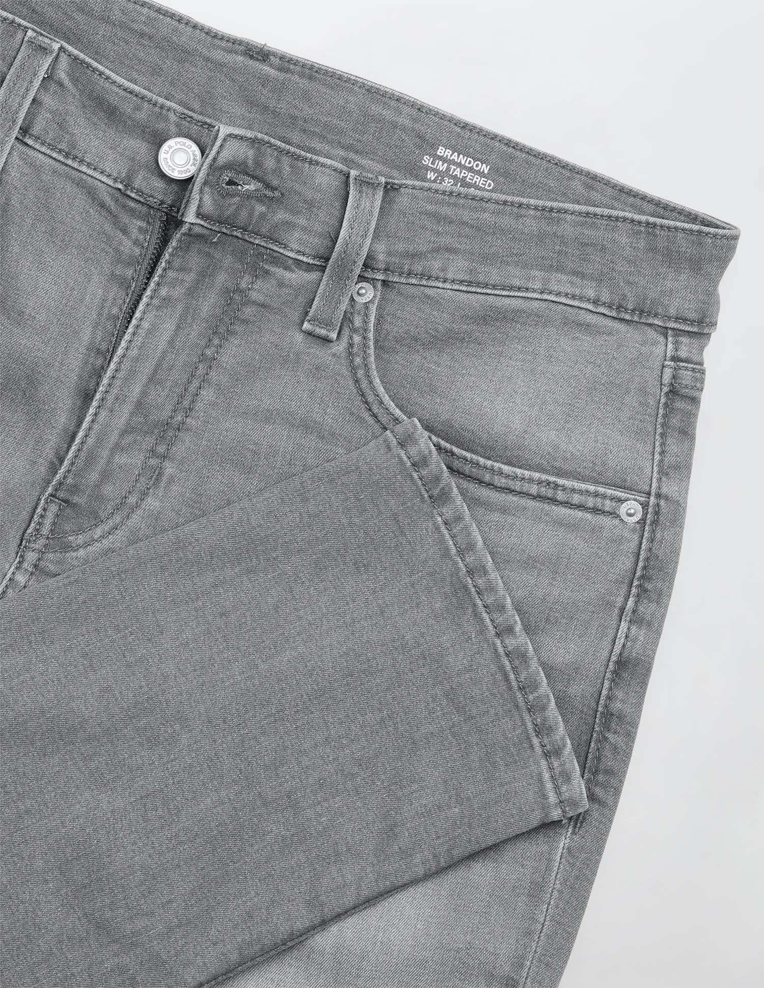 Brandon Slim Tapered Fit Grey Jeans - Image 2