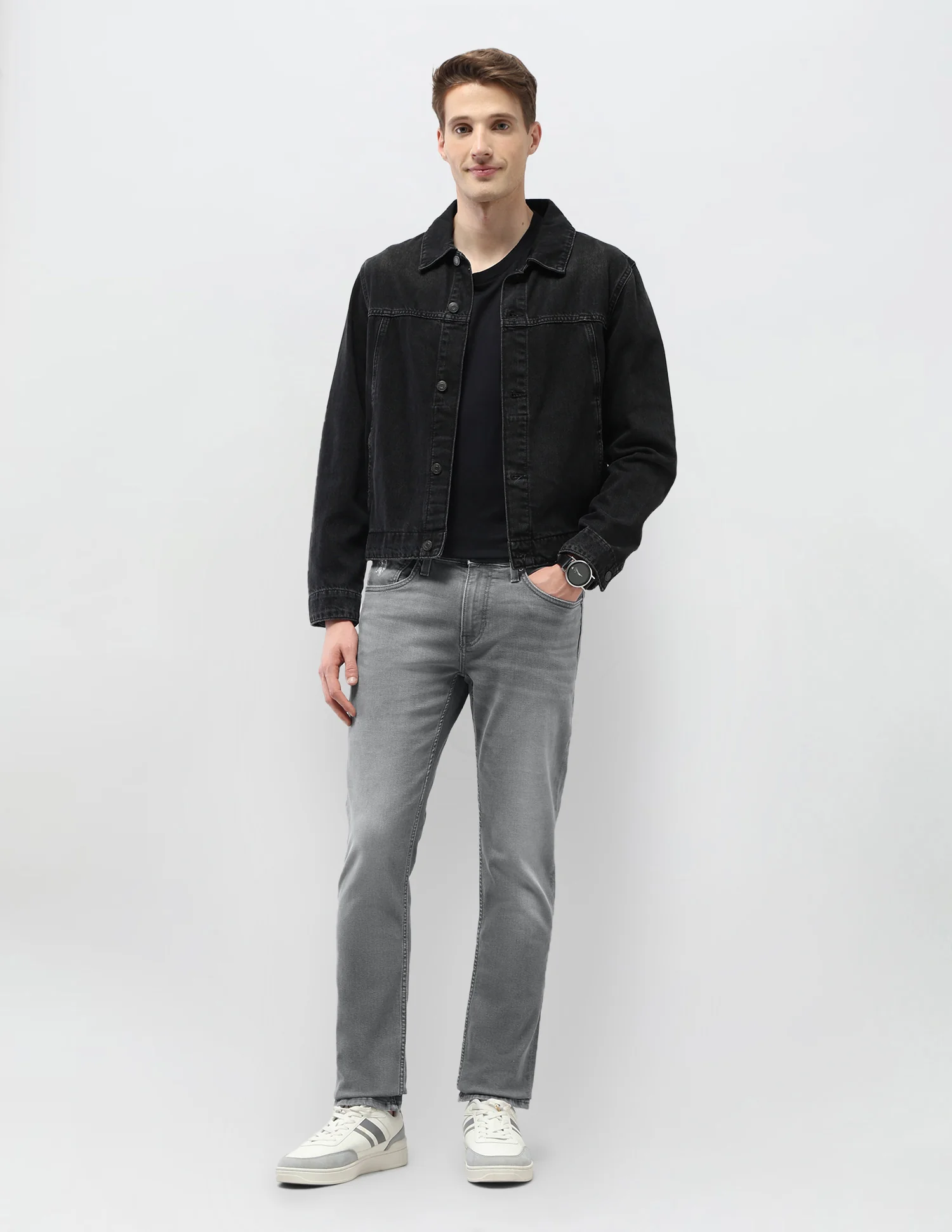 Brandon Slim Tapered Fit Grey Jeans - Image 3