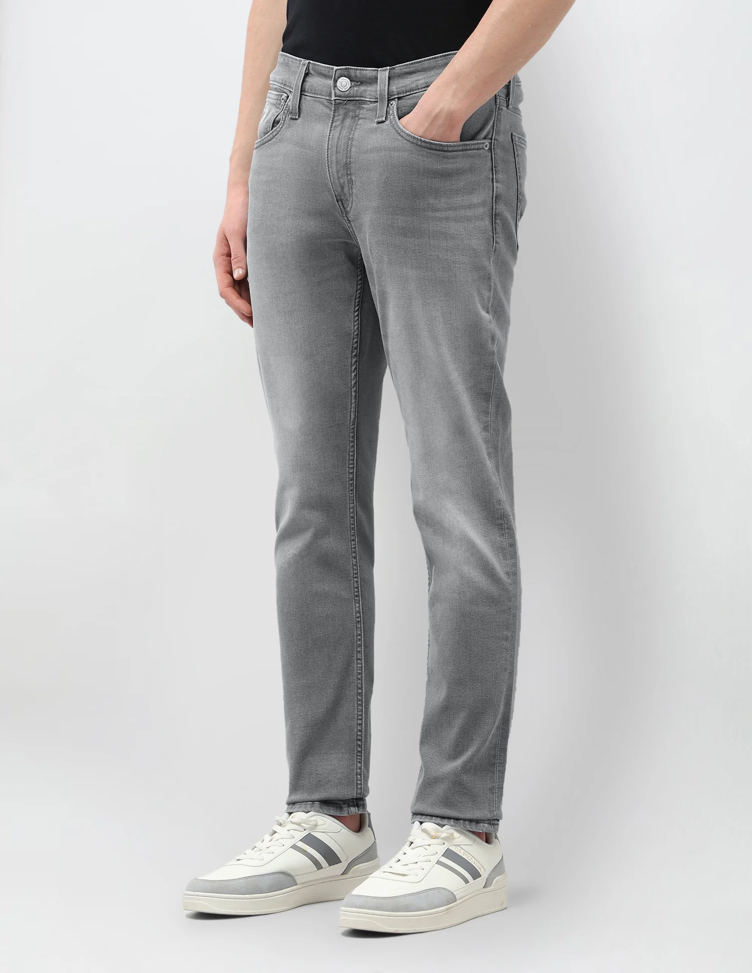 Brandon Slim Tapered Fit Grey Jeans - Image 4